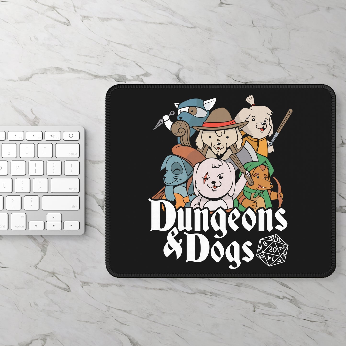 Dungeons and Dogs Non Slip Mouse Pad | Fantasy Game Desk Decor | Unique Gift for Dog Lovers | RPG-Inspired Desk Mat | Fun Gaming Accessory