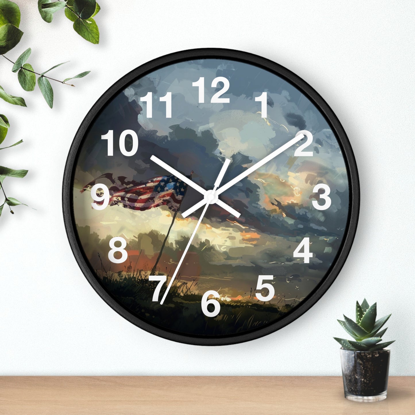 American Flag Pole Wall Clock | Patriotic Standing Flag Design | Battery Operated | USA Pride Decor | Perfect Gift for Patriots and Veteran