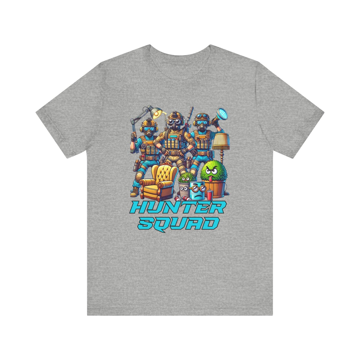 Hunter Squad Cartoon | Tactical Prop Hunt Team Design | Funny Gamer Illustration | Dynamic Props and Hunters Battle Scene | Tactical Cartoon