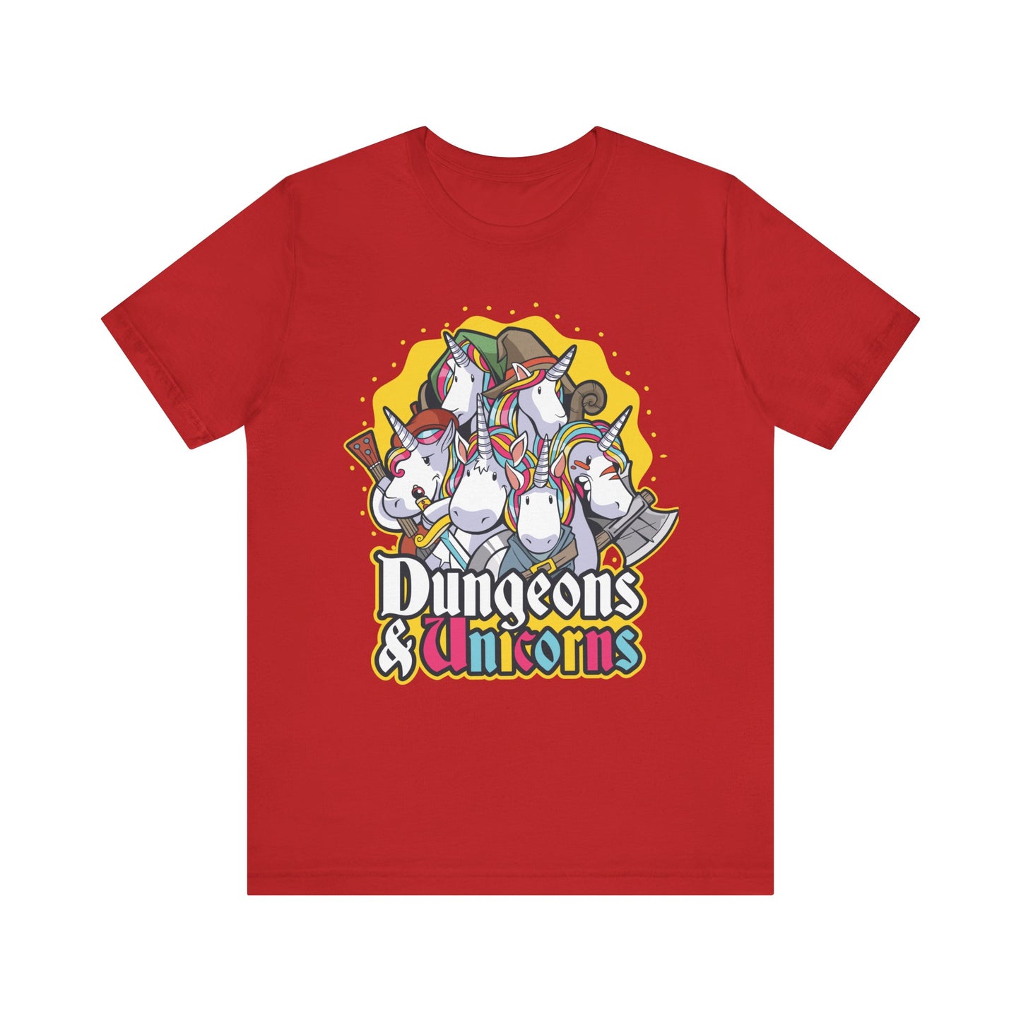 Dungeons and Unicorns Shirt | D&D Parody Game Tee for Unicorn Lovers | Magical Roleplaying Fantasy Game | Fun Nerdy Gift Ideas Funny Unicorn