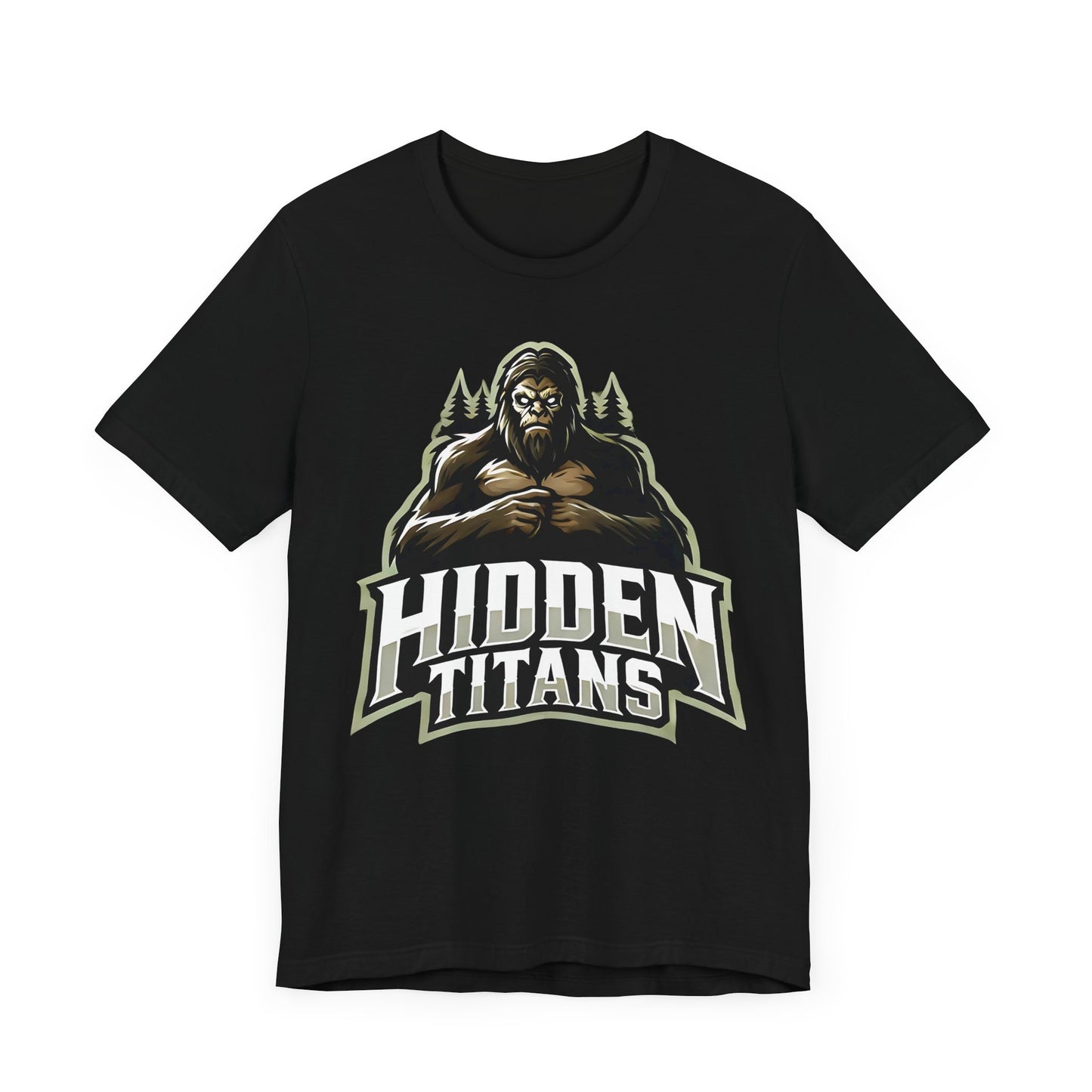 Hidden Titans Bigfoot Shirt | Mysterious Sasquatch Design | Unique Gift Cryptid Lover | Esports Jersey Style Graphic Tee Funny Bigfoot Shirt