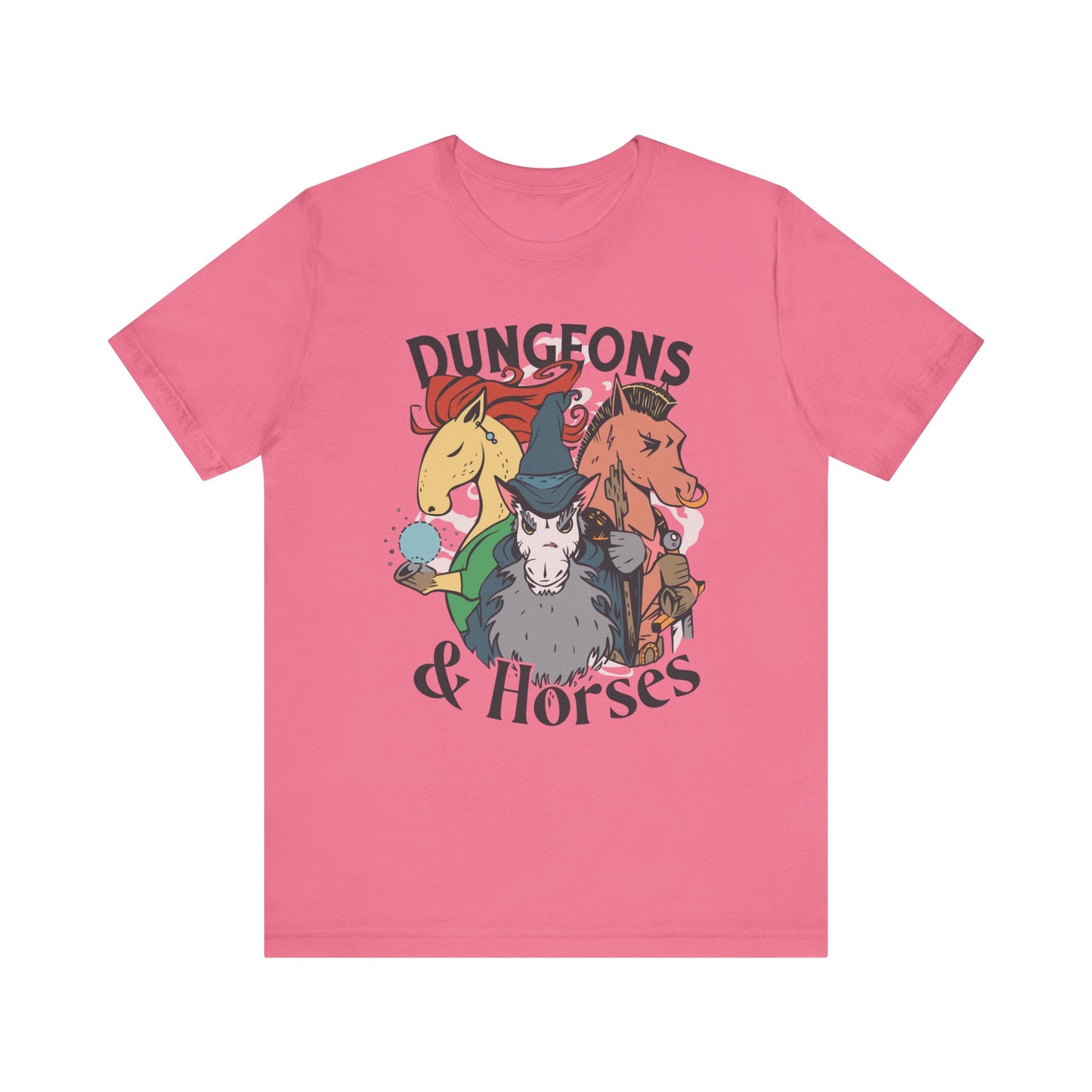 Dungeons and Horses Shirt | D&D Parody Game Tee for Horse Lovers | Roleplaying Fantasy Game | Fun Nerdy Gift Ideas