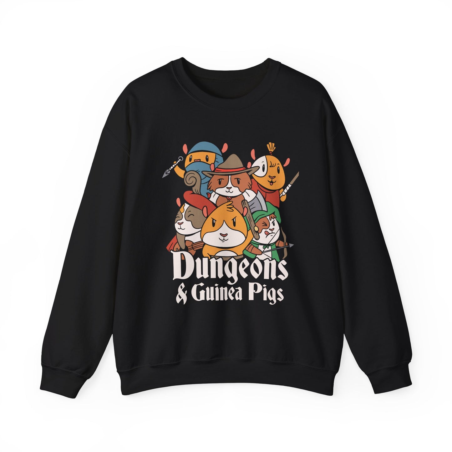Dungeons and Guinea Pigs Funny D&D Parody Sweatshirt | Nerdy Fantasy Game Sweater Guinea Pig Lovers | Winter Gift Cozy Fun Sweatshirt Gamer