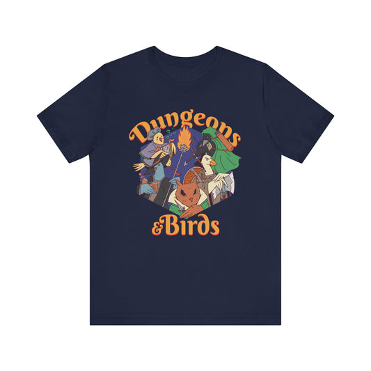 Dungeons and Birds Shirt | D&D Parody Game Tee for Bird Lovers | Roleplaying Fantasy Game | Fun Nerdy Gift Ideas Funny Bird Shirt