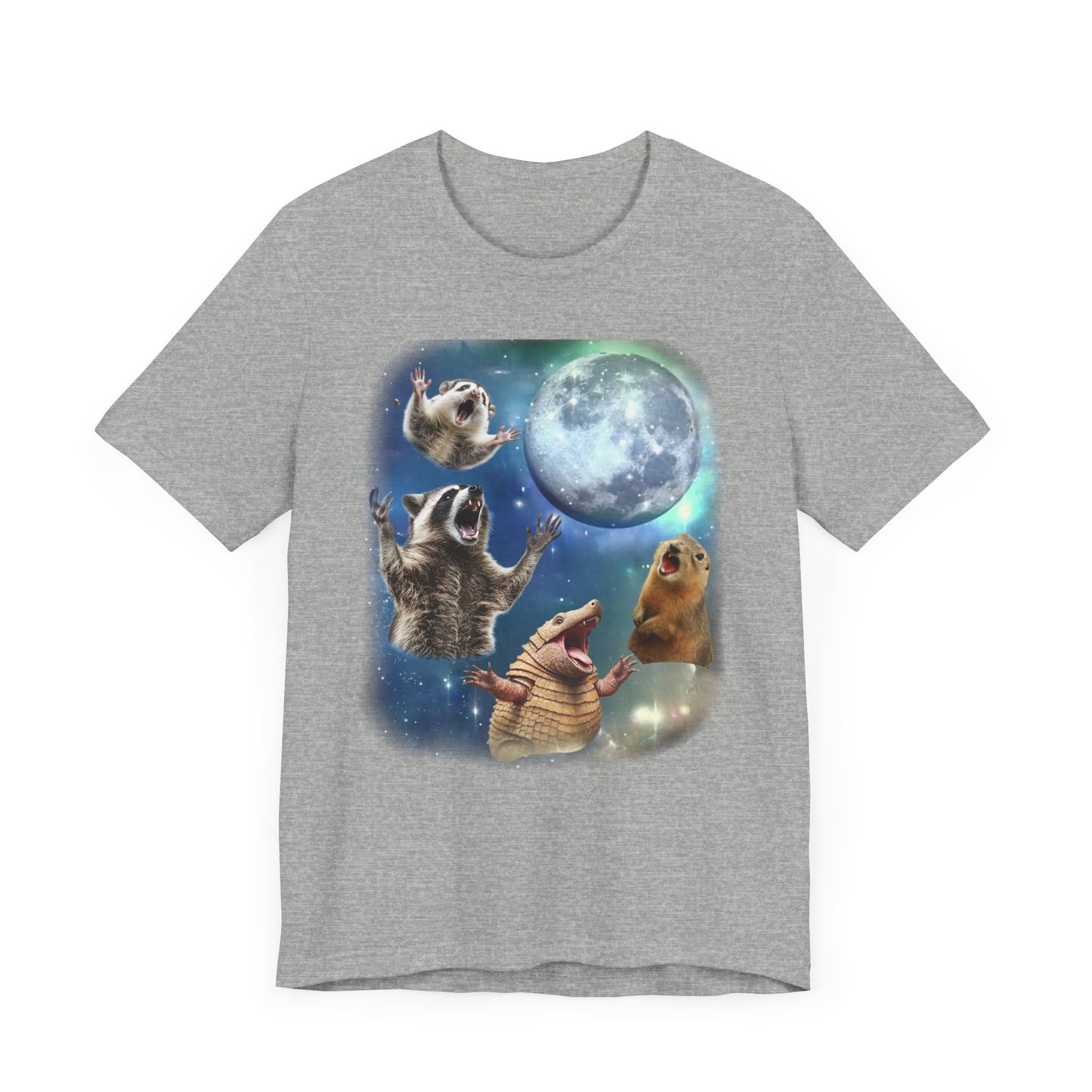 Feral Animals Howling at the Moon Shirt | Funny Raccoon, Opossum, Armadillo & Prairie Dog Tee | '90s-Inspired Animal Humor Shirt