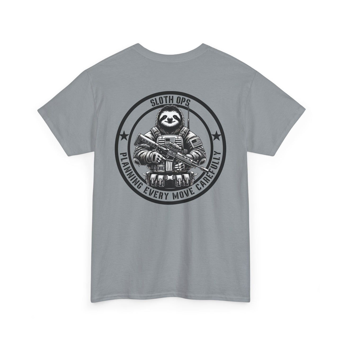 Tactical Sloth Ops Shirt | Funny Sloth Military-Inspired Tee | Patriotic Humor Gift for Sloth Lovers | Slow Steady Tactical Graphic Design