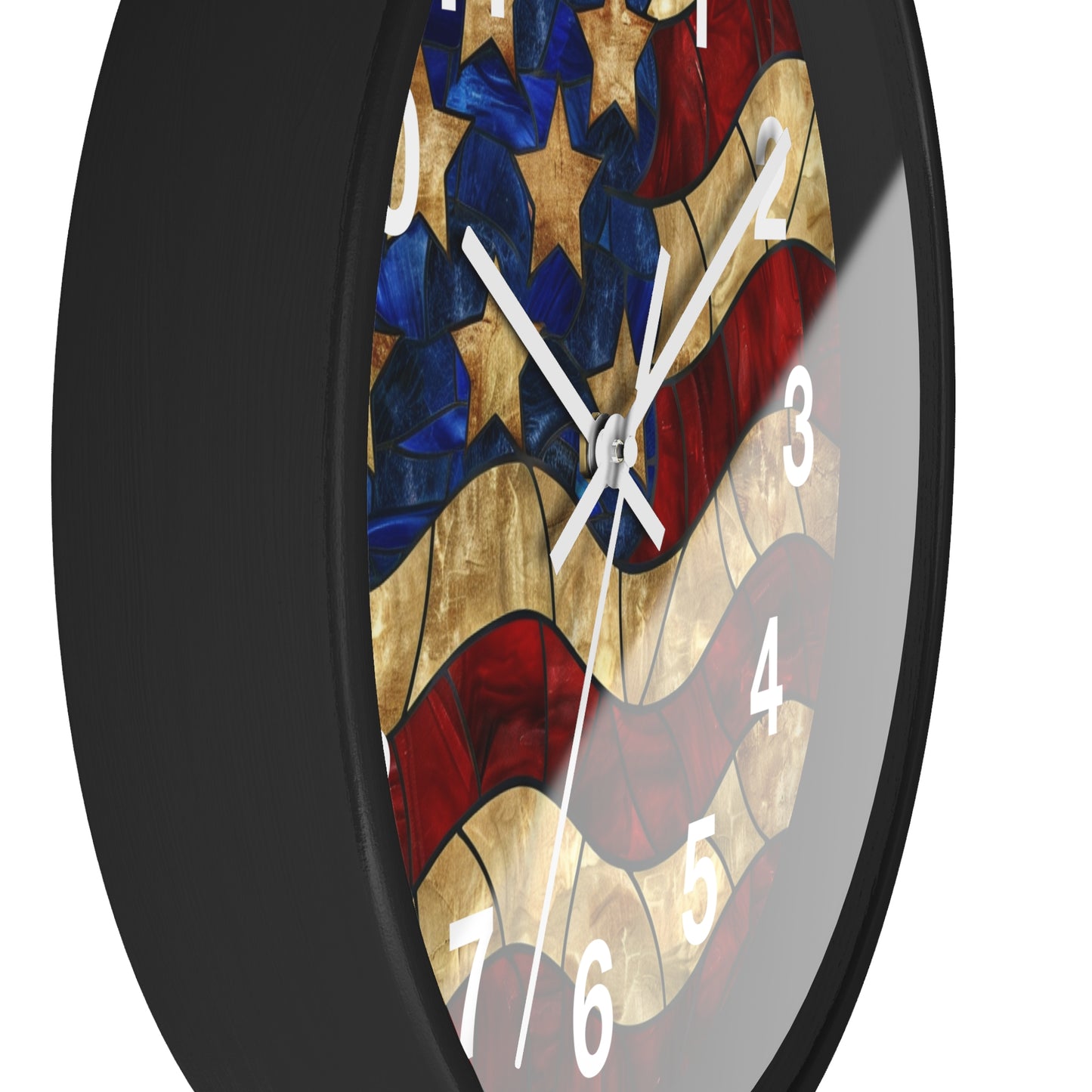 American Flag Stained Glass Wall Clock | Patriotic USA Decor | Battery Operated | Unique Home Accent | Perfect Gift for Proud Patriots