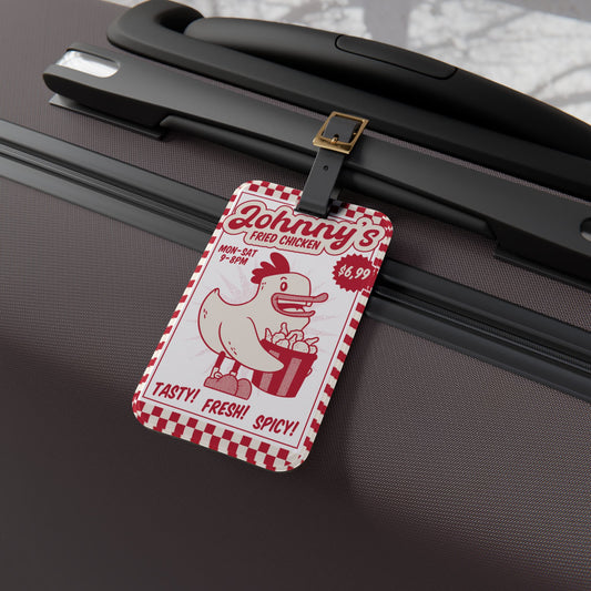 Retro Fried Chicken Menu Style Luggage Tag - Funny Travel Accessory for Food Lovers - Perfect Baggage ID for Hilarious Adventures