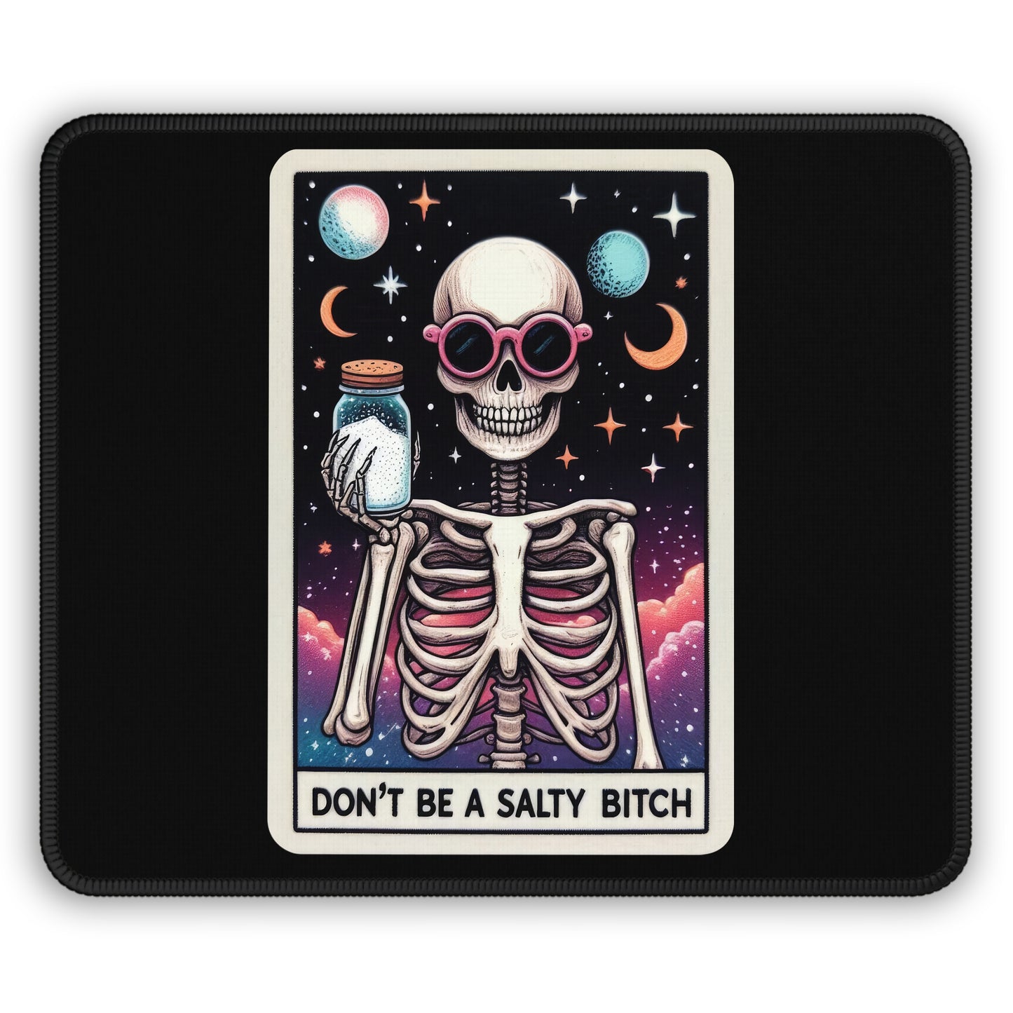 Don't Be a Salty B Tarot Card Non Slip Mouse Pad | Sassy Office Desk Decor Sarcastic Joke Tarot-Inspired Desk Mat | Humorous Desk Accessor