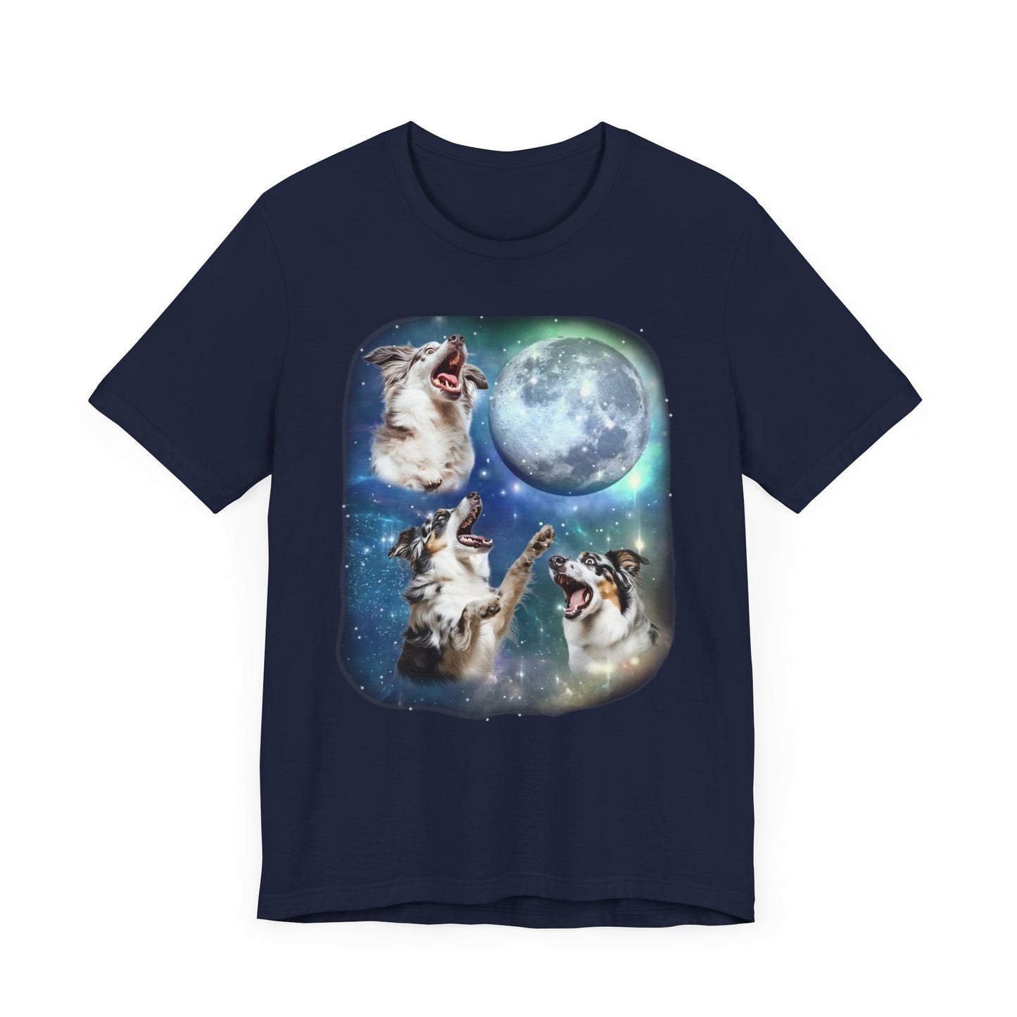 Australian Shepherd Howling at Moon Shirt Vintage 90s-Inspired Aussie Dog Lover Tee Funny Shepherd Dog Shirt Dog Owner Gift Retro Animal