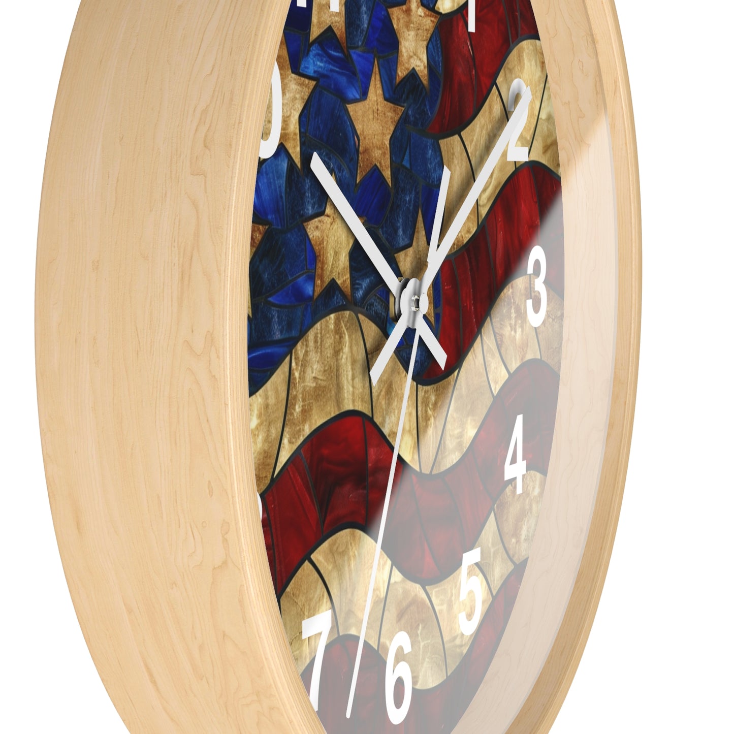 American Flag Stained Glass Wall Clock | Patriotic USA Decor | Battery Operated | Unique Home Accent | Perfect Gift for Proud Patriots