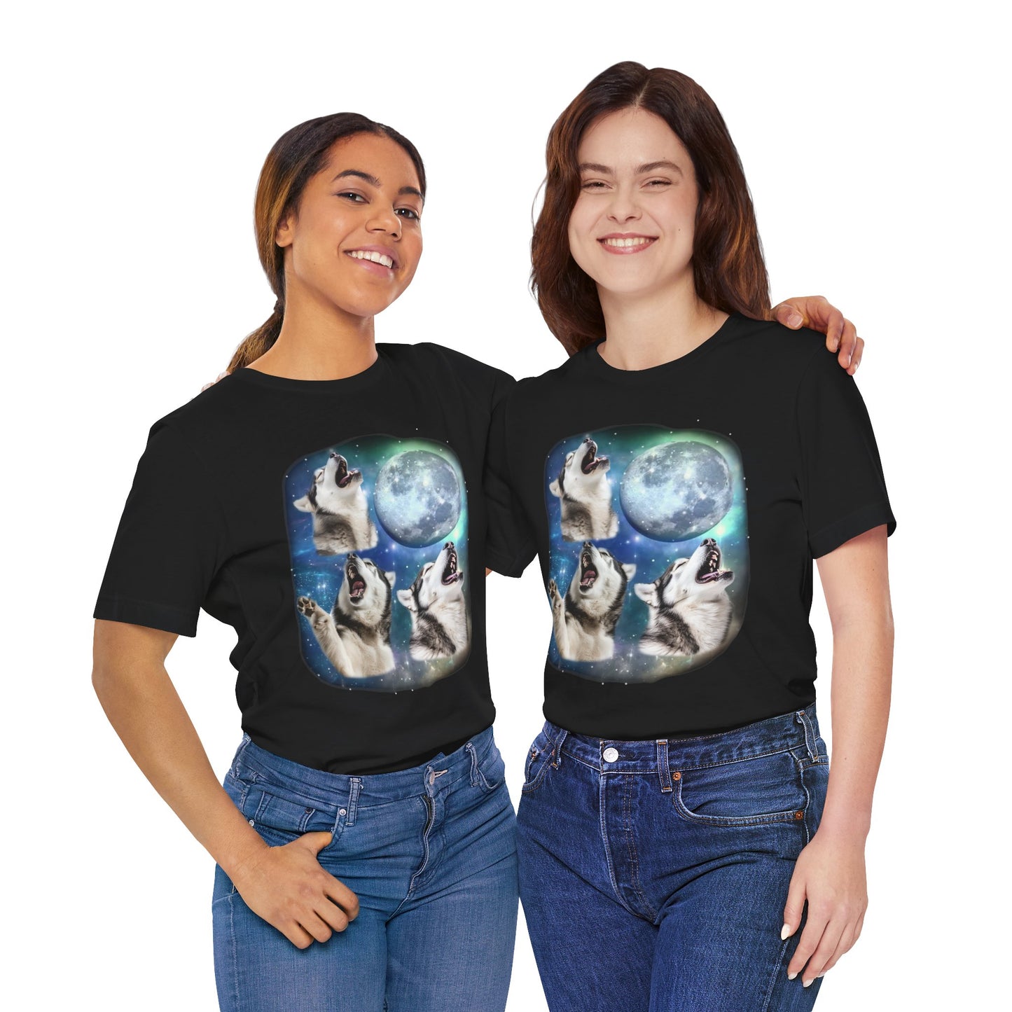 Alaskan Malamute Howling at the Moon Shirt | Vintage 90s-Inspired Dog Lover Tee | Funny Dog Shirt Malamute Gift | Retro Animal Lover Apparel