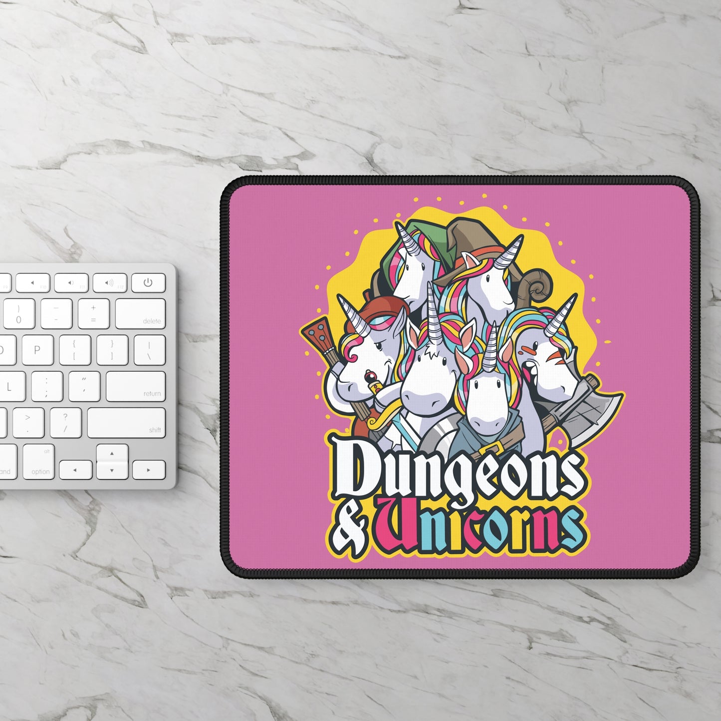 Dungeons and Unicorns Non Slip Mouse Pad | Fantasy Game Desk Decor Unique Gift for Unicorn Lovers RPG-Inspired Desk Mat Fun Gaming Accessory