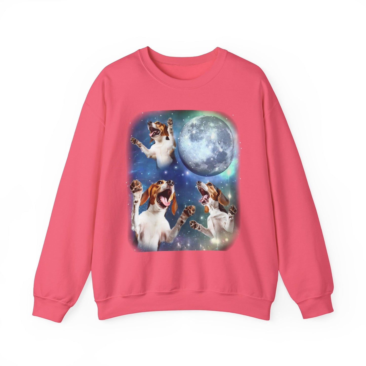 Beagle Howling at Moon Sweatshirt | Vintage Dog Lover Pullover Sweater | Funny Beagle Apparel Gift for Dog Enthusiasts and Pet Lovers