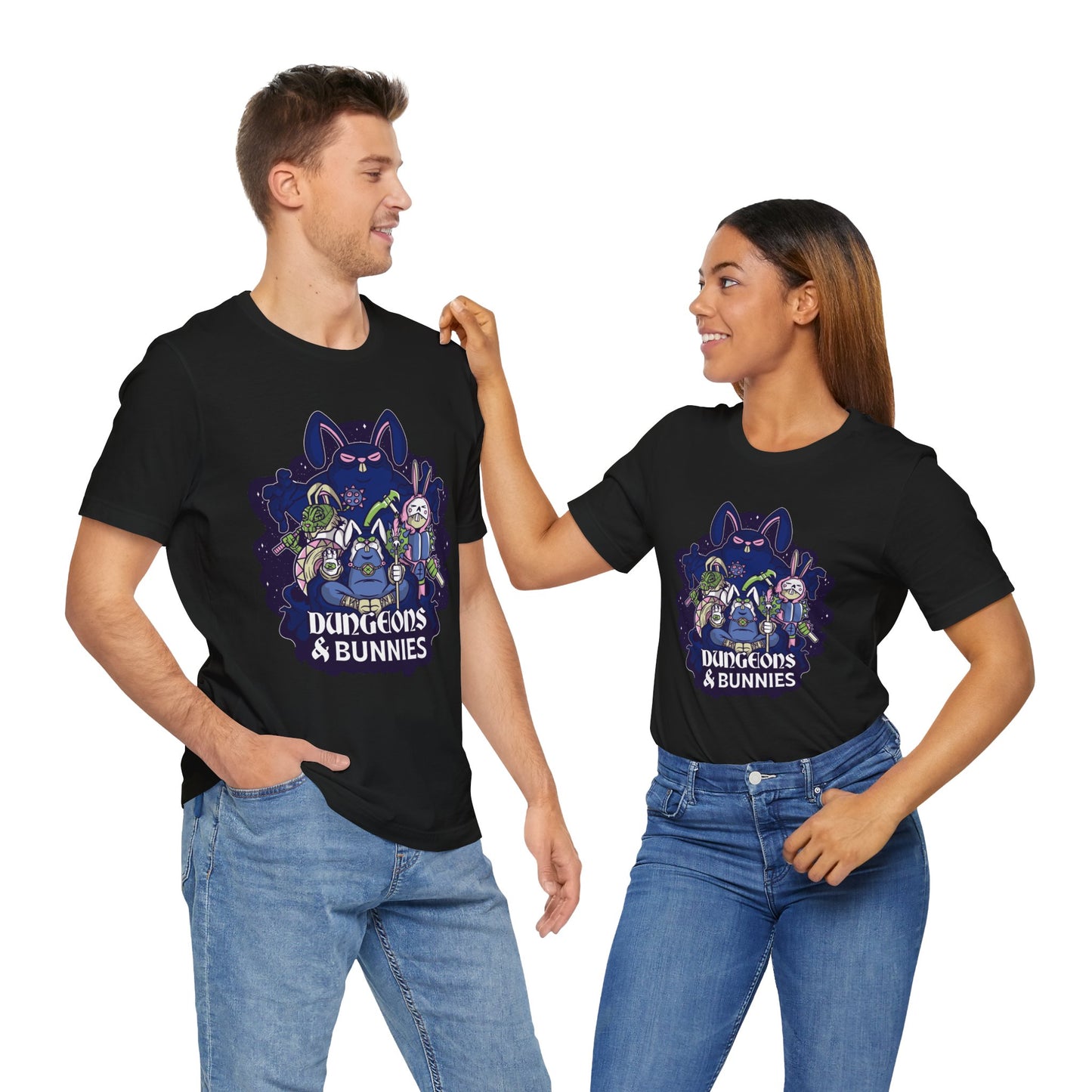 Dungeons and Bunnies Shirt | D&D Parody Game Tee for Bunny Lovers | Enchanting Roleplaying Fantasy Game | Cute Nerdy Gift Ideas Funny Bunny