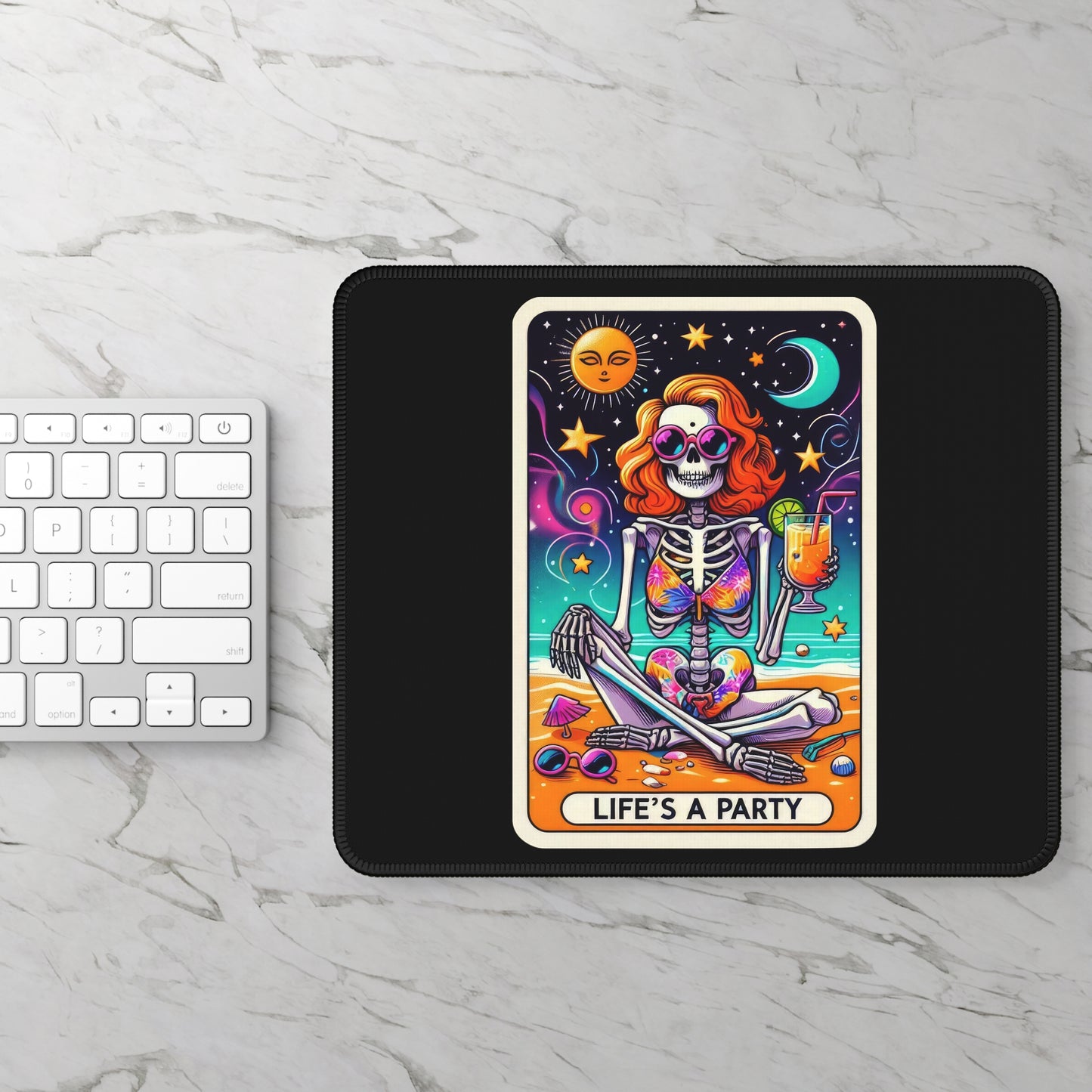 Life's a Party Tarot Card Non Slip Mouse Pad  Office Desk Decor Party Lover Gift Tarot-Inspired Desk Mat Celebration-Themed Desk Accessory