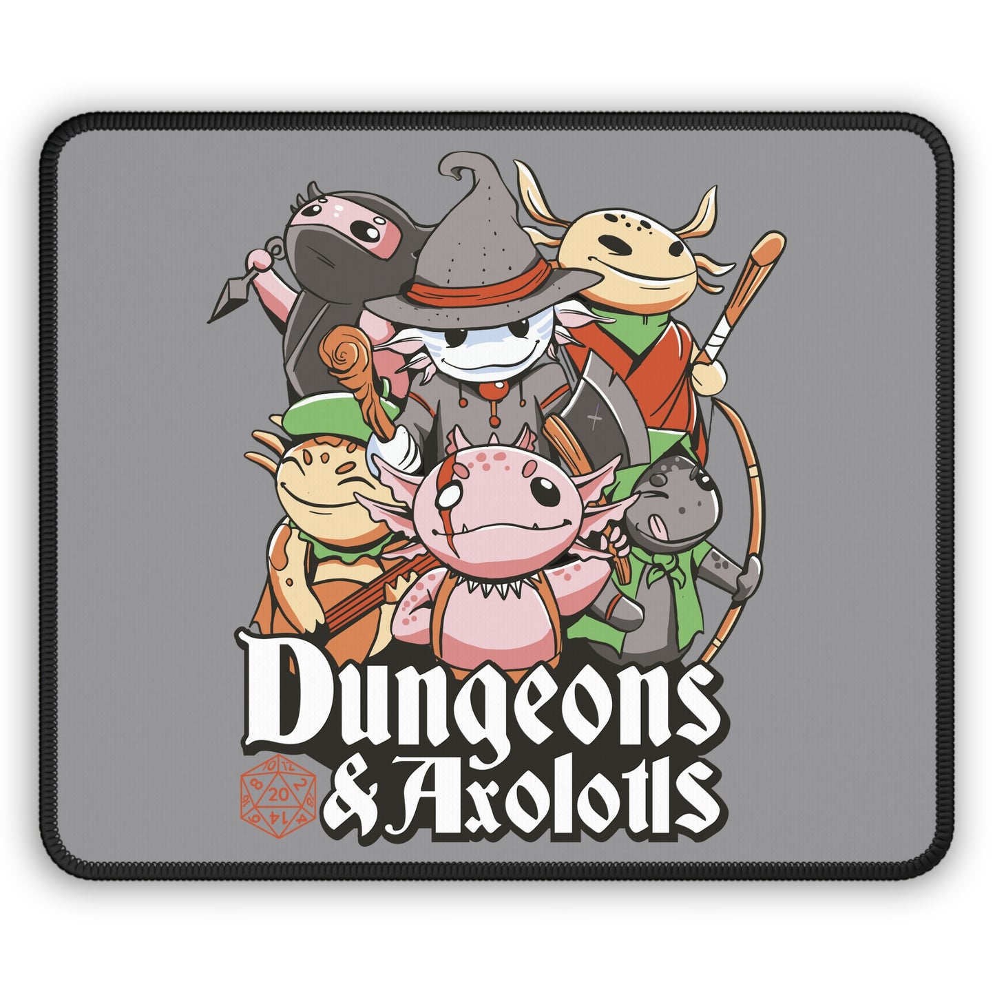Dungeons and Axolotls Non Slip Mouse Pad | Fantasy Game Desk Decor | Unique Gift Axolotl Lovers RPG-Inspired Desk Mat Fun Gaming Accessory