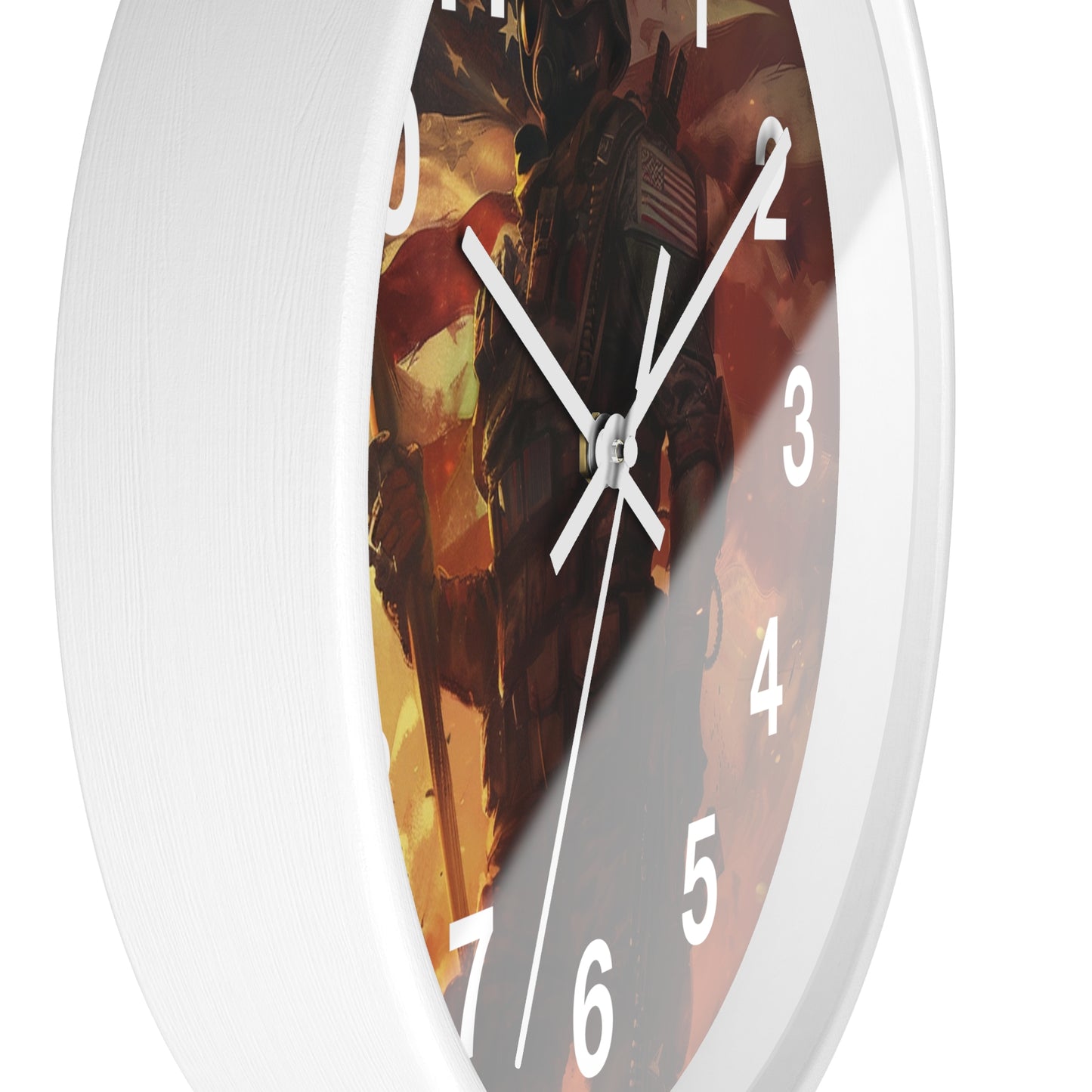 Tactical War Ready Soldier Wall Clock | Grunge Military Art | Battery Operated | Bold USA Decor | Perfect Gift for Armed Forces Supporters