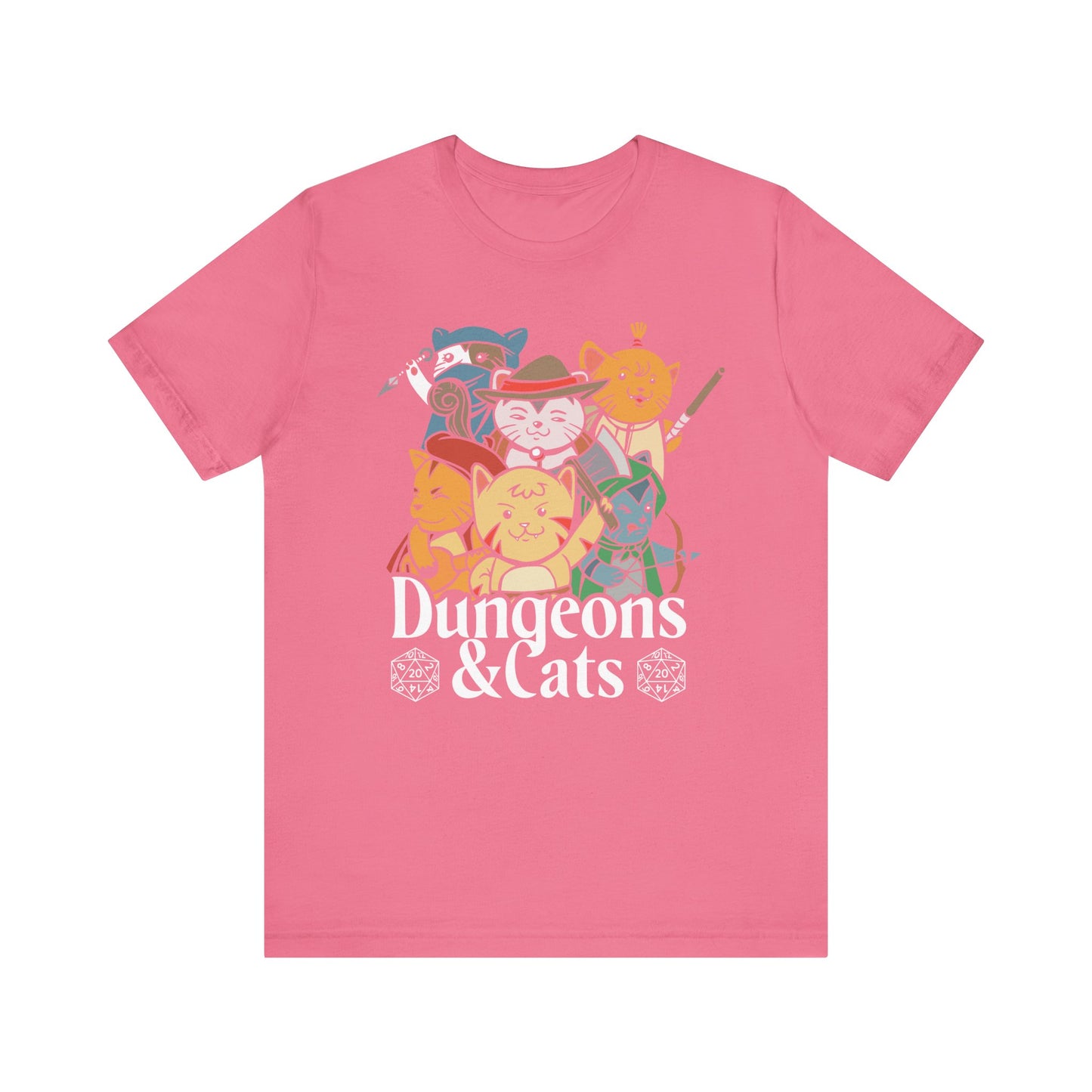 Dungeons and Cats Shirt | D&D Parody Game Tee for Cat Lovers | Playful Roleplaying Fantasy Game | Purr-fect Nerdy Gift Ideas Funny Cat Shirt