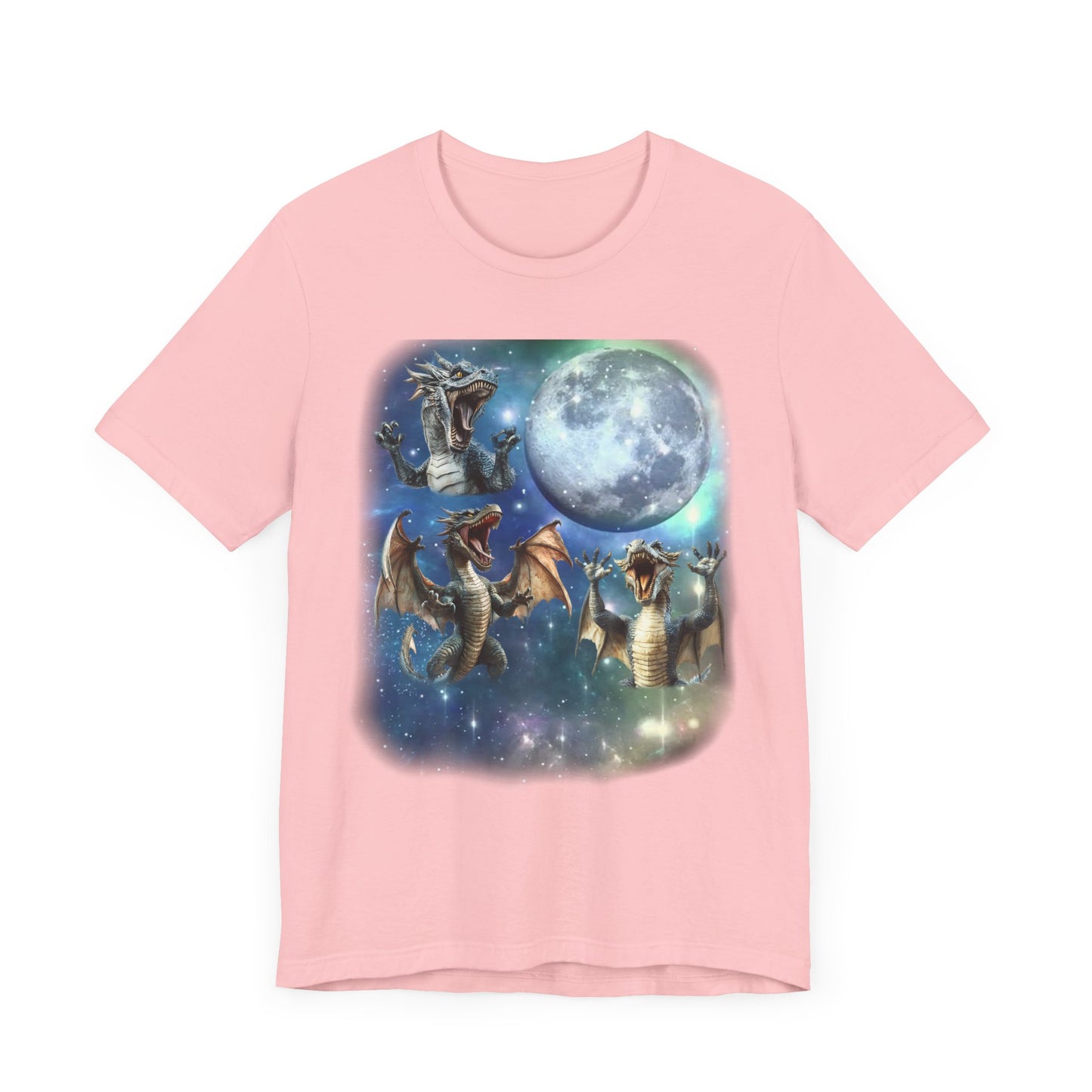 Dragons Howling at the Moon Shirt | Vintage 90s Inspired Mythical Creature Tee | Fantasy Lover Gift | Retro Dragon Vibes Funny Dragon Humor