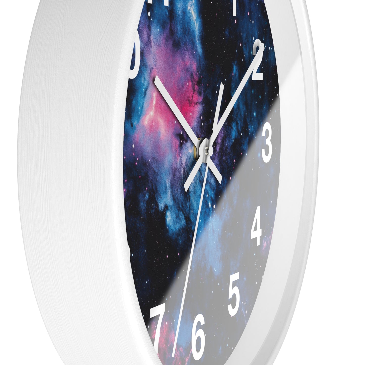 Pink & Blue Space Galaxy Wall Clock | Trippy Rave Decor | Battery Operated | Unique Teen Girl Room Decor | Ideal Gift Space and Galaxy Fans