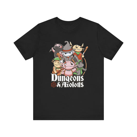 Dungeons and Axolotls Shirt | D&D Parody Tee for Axolotl Lovers | Roleplaying Fantasy Game | Unique Nerdy Gift Ideas