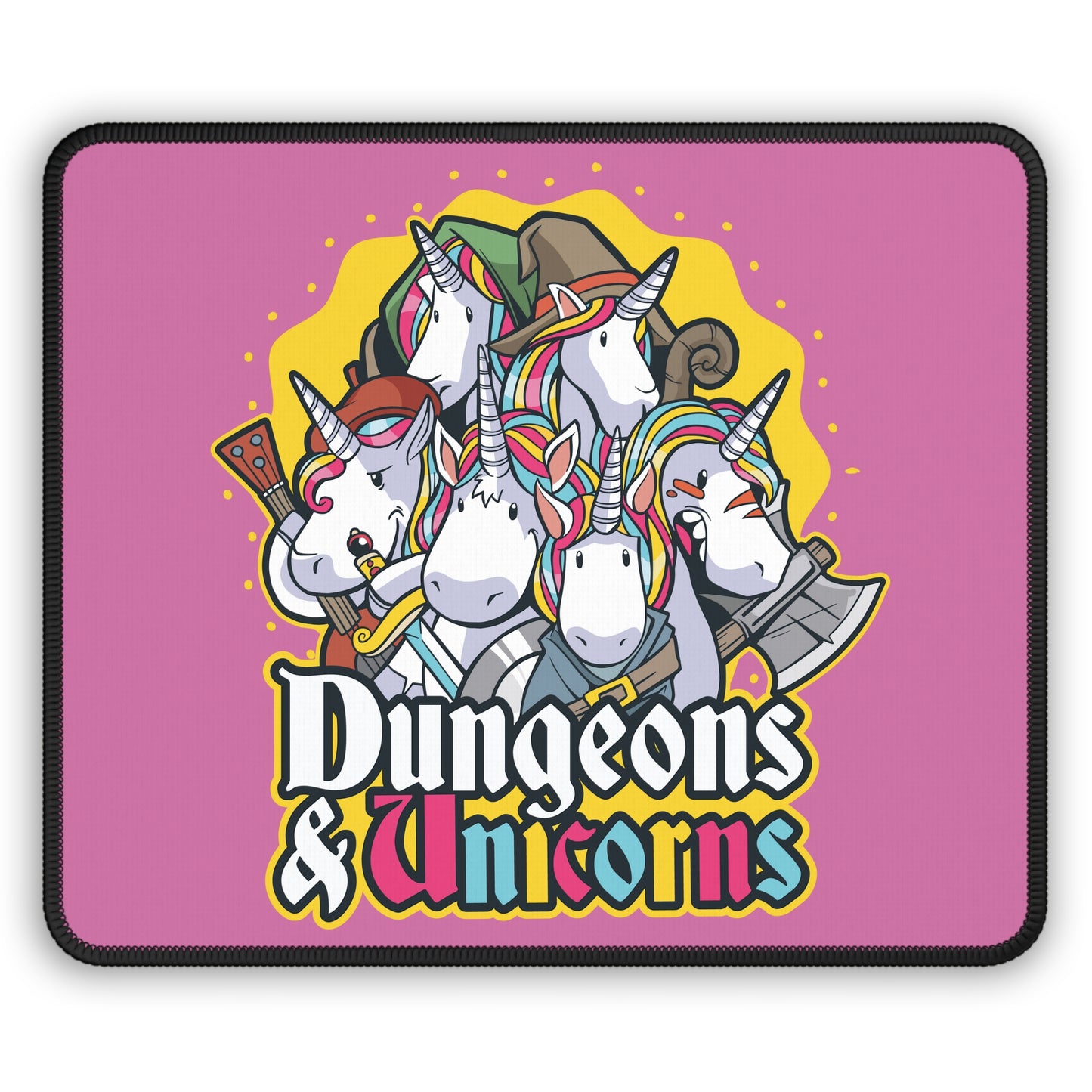 Dungeons and Unicorns Non Slip Mouse Pad | Fantasy Game Desk Decor Unique Gift for Unicorn Lovers RPG-Inspired Desk Mat Fun Gaming Accessory