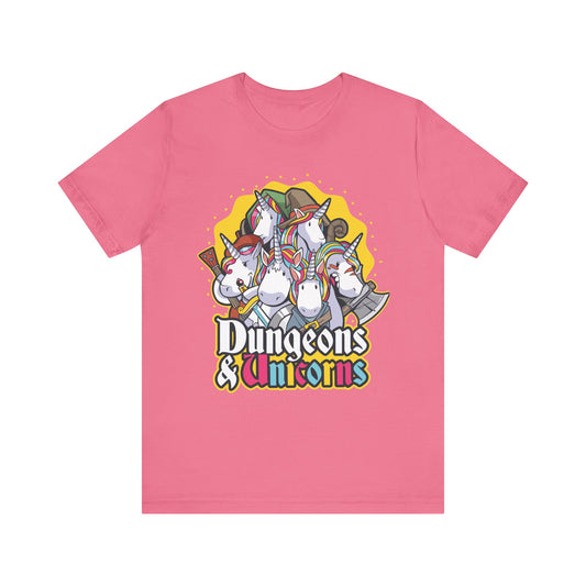 Dungeons and Unicorns Shirt | D&D Parody Game Tee for Unicorn Lovers | Magical Roleplaying Fantasy Game | Fun Nerdy Gift Ideas Funny Unicorn