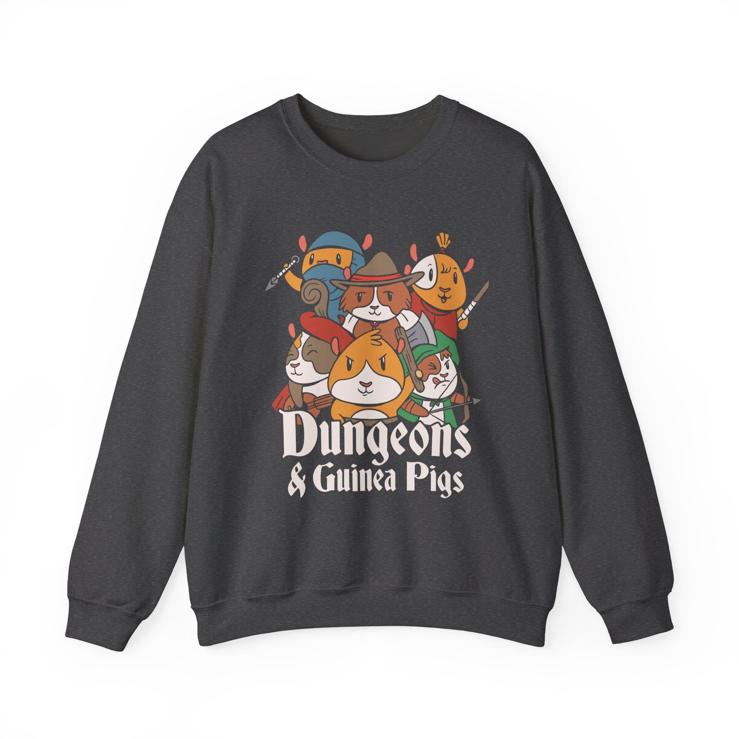 Dungeons and Guinea Pigs Funny D&D Parody Sweatshirt | Nerdy Fantasy Game Sweater Guinea Pig Lovers | Winter Gift Cozy Fun Sweatshirt Gamer