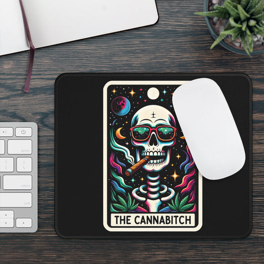 Cannabitch Tarot Card Non Slip Mouse Pad Stoner Office Decor Cannabis Lovers Gift Tarot-Inspired Desk Mat Funny Weed-Themed Desk Accessory
