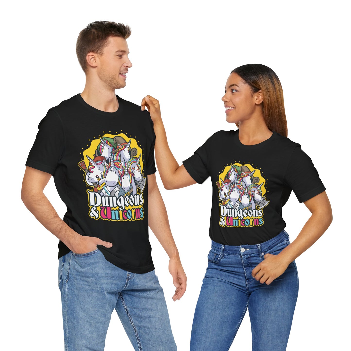 Dungeons and Unicorns Shirt | D&D Parody Game Tee for Unicorn Lovers | Magical Roleplaying Fantasy Game | Fun Nerdy Gift Ideas Funny Unicorn