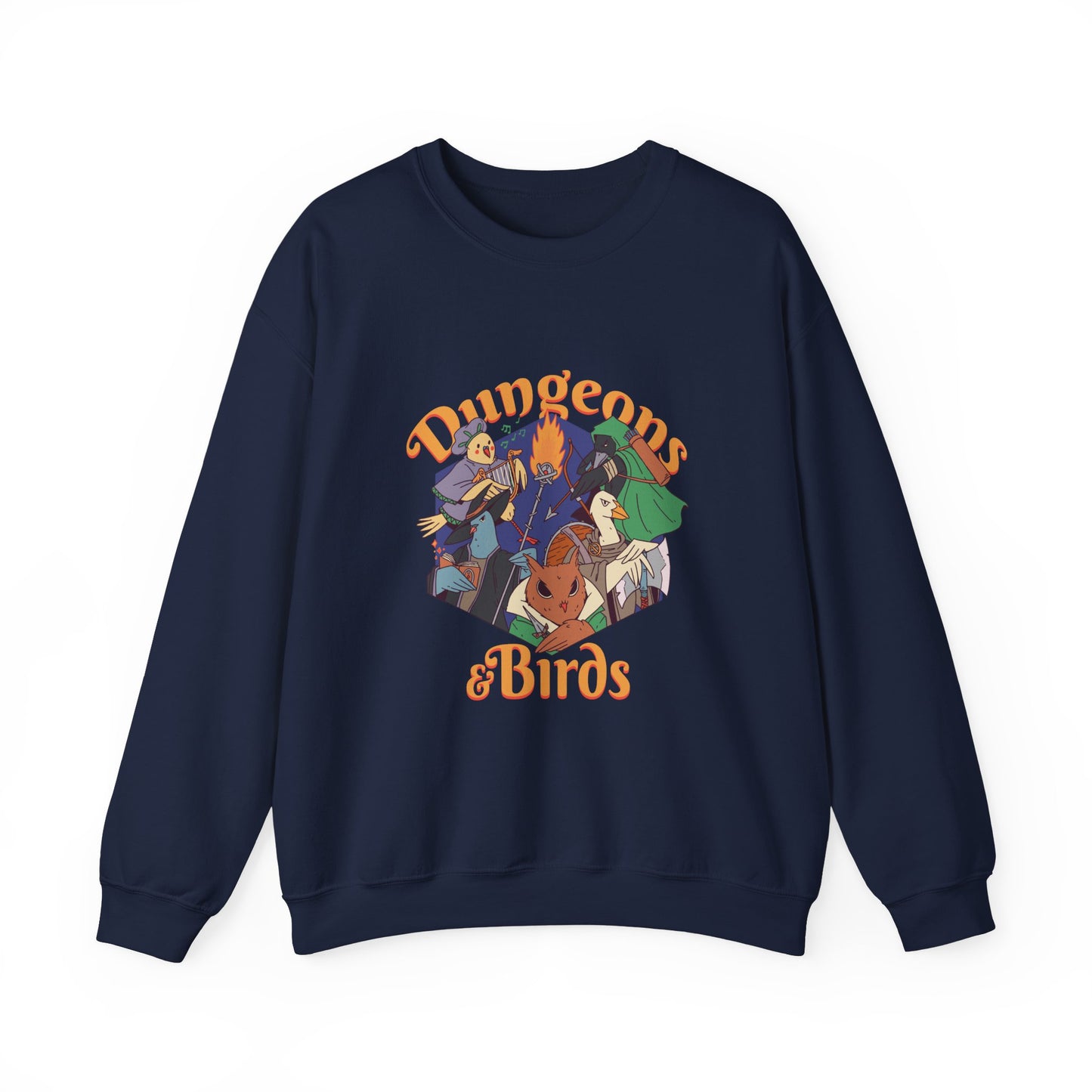 Dungeons and Birbs Funny D&D Parody Sweatshirt | Nerdy Fantasy Game Sweater Bird Lovers | Unique Winter Gift | Cozy Fun Sweatshirt Gamers
