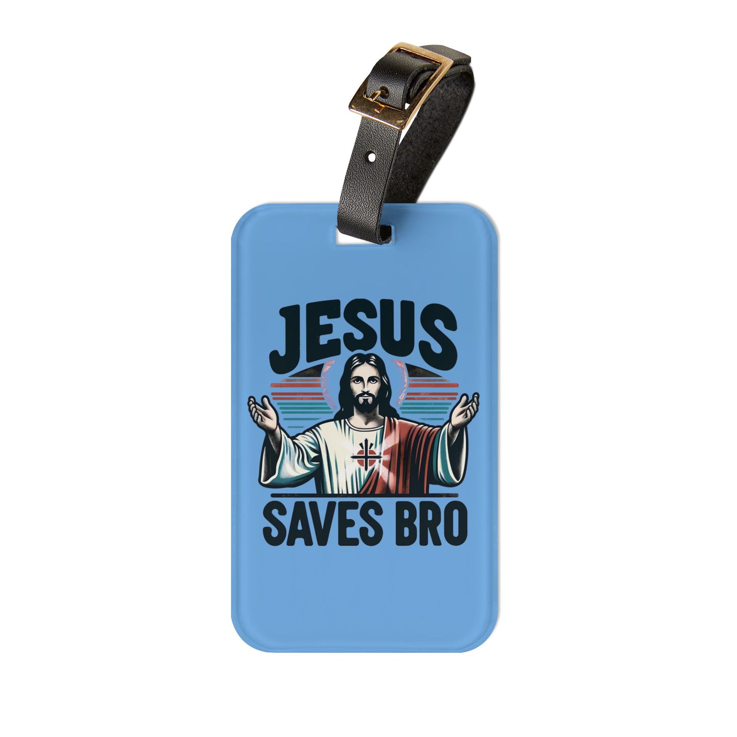 Jesus Saves Bro Christian Luggage Tag Funny Jesus Faith-Based Suitcase ID Perfect Travel Accessory Believers Baggage ID Tag Travel Bug Label