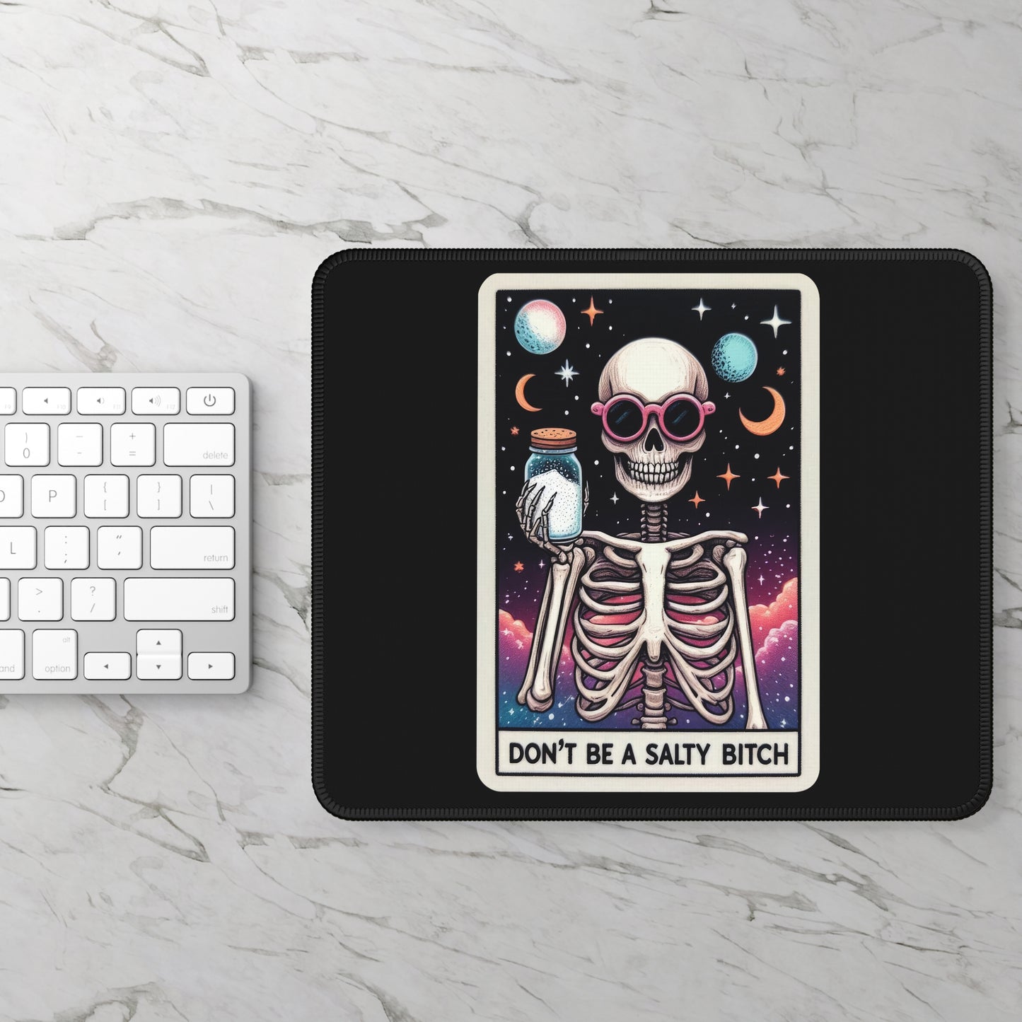 Don't Be a Salty B Tarot Card Non Slip Mouse Pad | Sassy Office Desk Decor Sarcastic Joke Tarot-Inspired Desk Mat | Humorous Desk Accessor