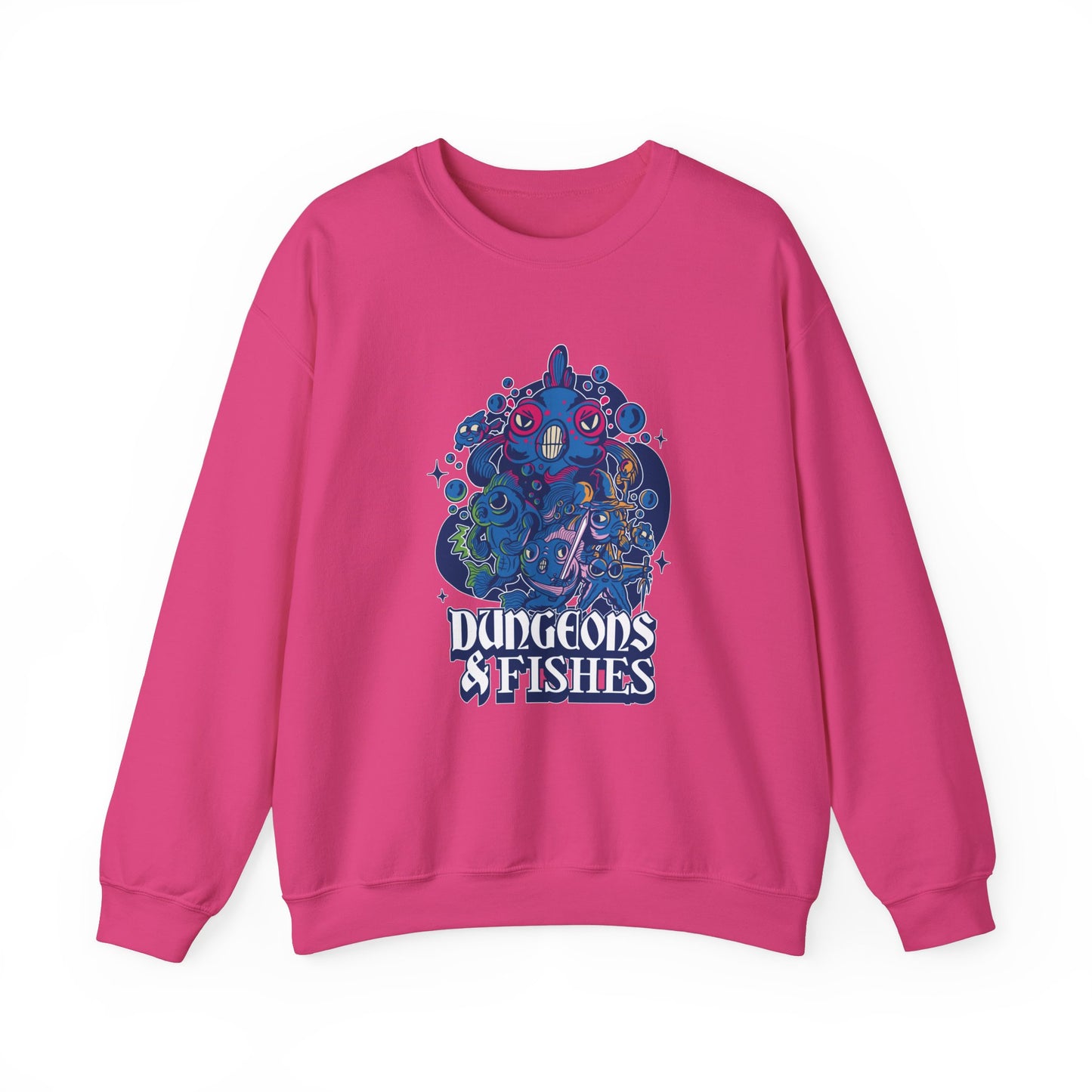 Dungeons and Fish Funny D&D Parody Sweatshirt | Nerdy Fantasy Game Sweater for Fish Lovers | Unique Winter Gift | Cozy Fun Sweatshirt Gamers
