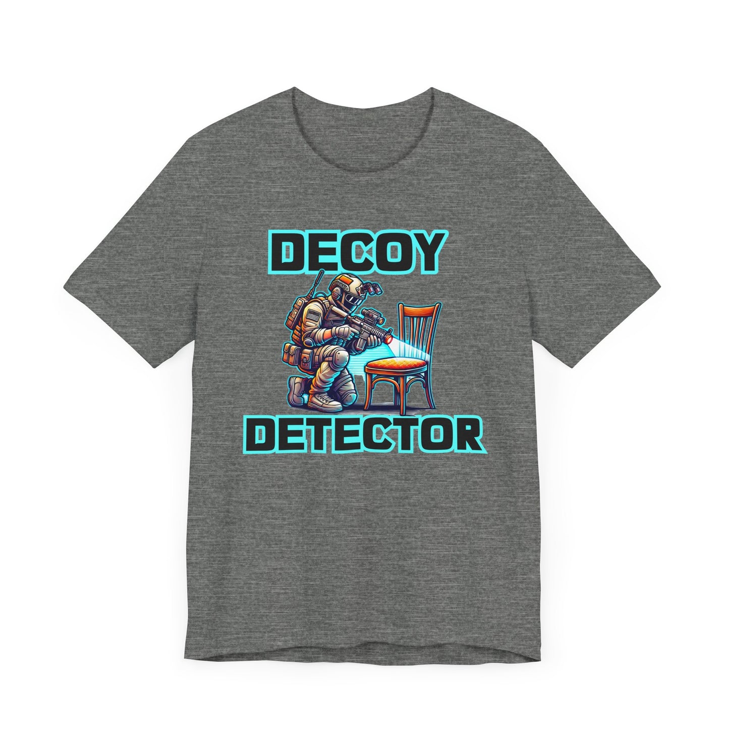 Decoy Detector Prop Cartoon | Tactical Prop Hunt Design | Funny Gamer Illustration | Chair Scanning Action Scene | Prop Hunt Graphic Gift