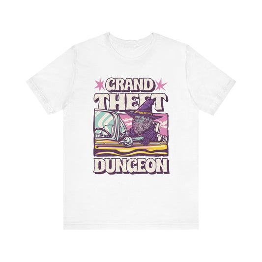 Grand Theft Dungeon Tee | Dungeons and Dragons D&D Parody | GTA Inspired | Nerdy Gift Idea | Roleplay Humor | Funny Video Game Shirt