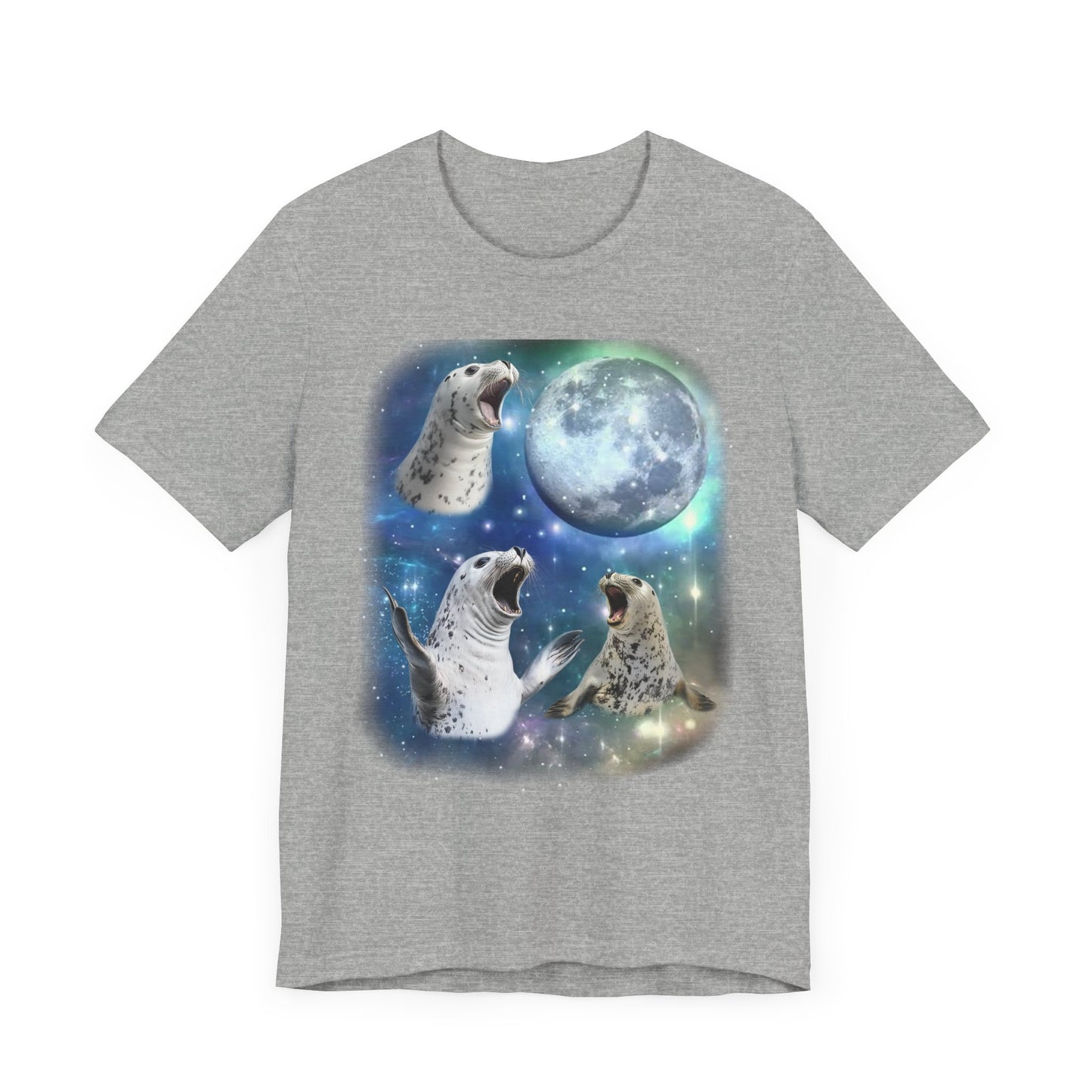 Seal Howling at the Moon Shirt | Vintage 90s Inspired Seal Tee | Funny Sea Lion Lover Gift | Retro Aquatic Animal Vibes Humorous Seal Design