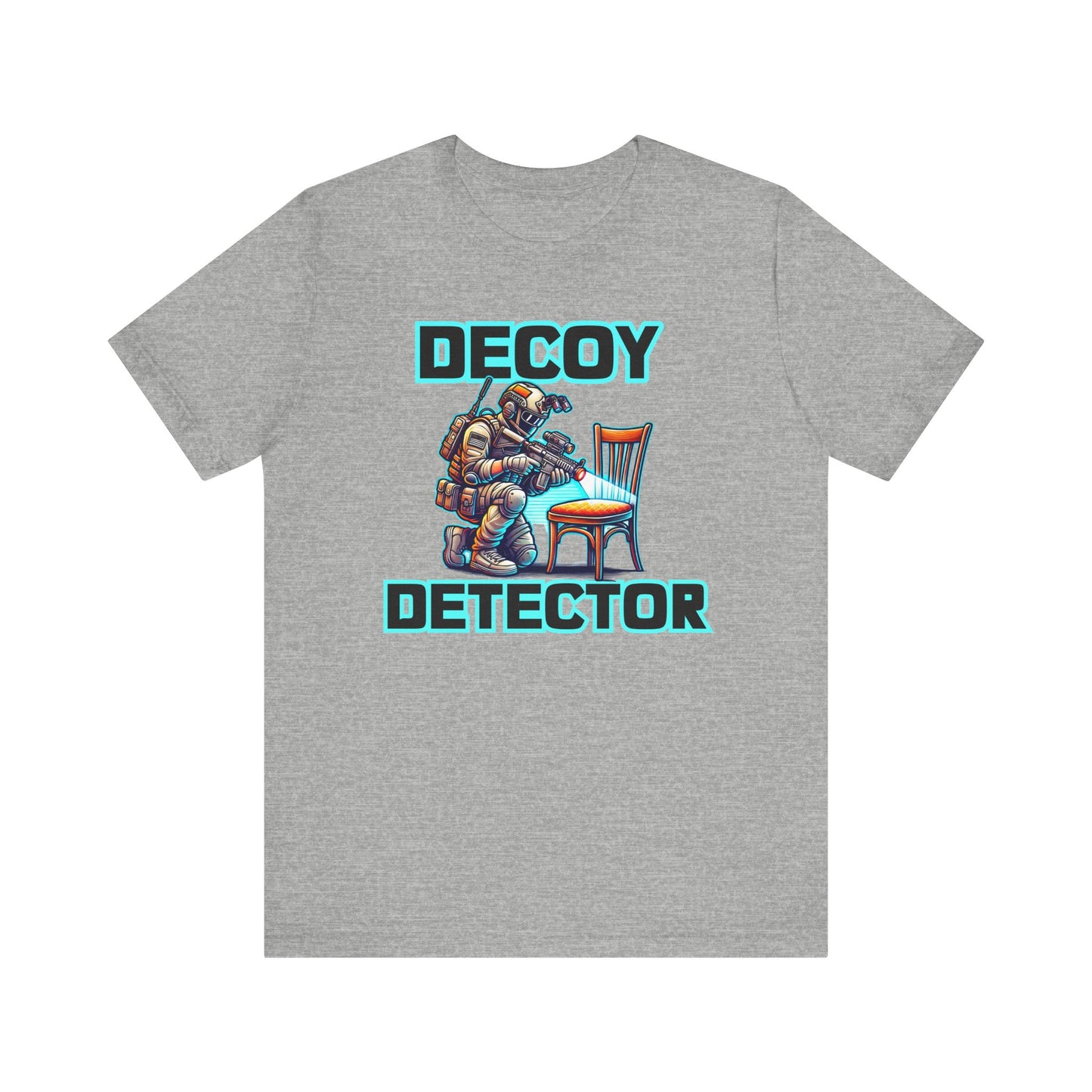 Decoy Detector Prop Cartoon | Tactical Prop Hunt Design | Funny Gamer Illustration | Chair Scanning Action Scene | Prop Hunt Graphic Gift