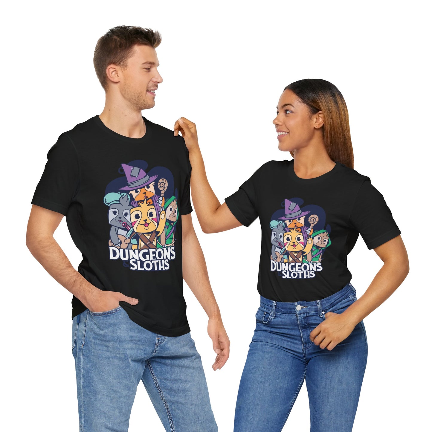 Dungeons and Sloths Shirt | D&D Parody Game Tee for Sloth Lovers | Roleplaying Fantasy Game | Fun Nerdy Gift Ideas Funny Sloth Shirt RPG Tee