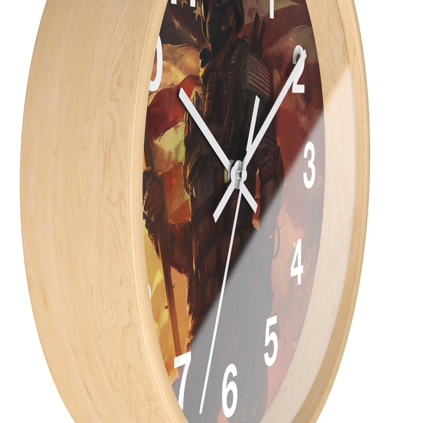 Tactical War Ready Soldier Wall Clock | Grunge Military Art | Battery Operated | Bold USA Decor | Perfect Gift for Armed Forces Supporters