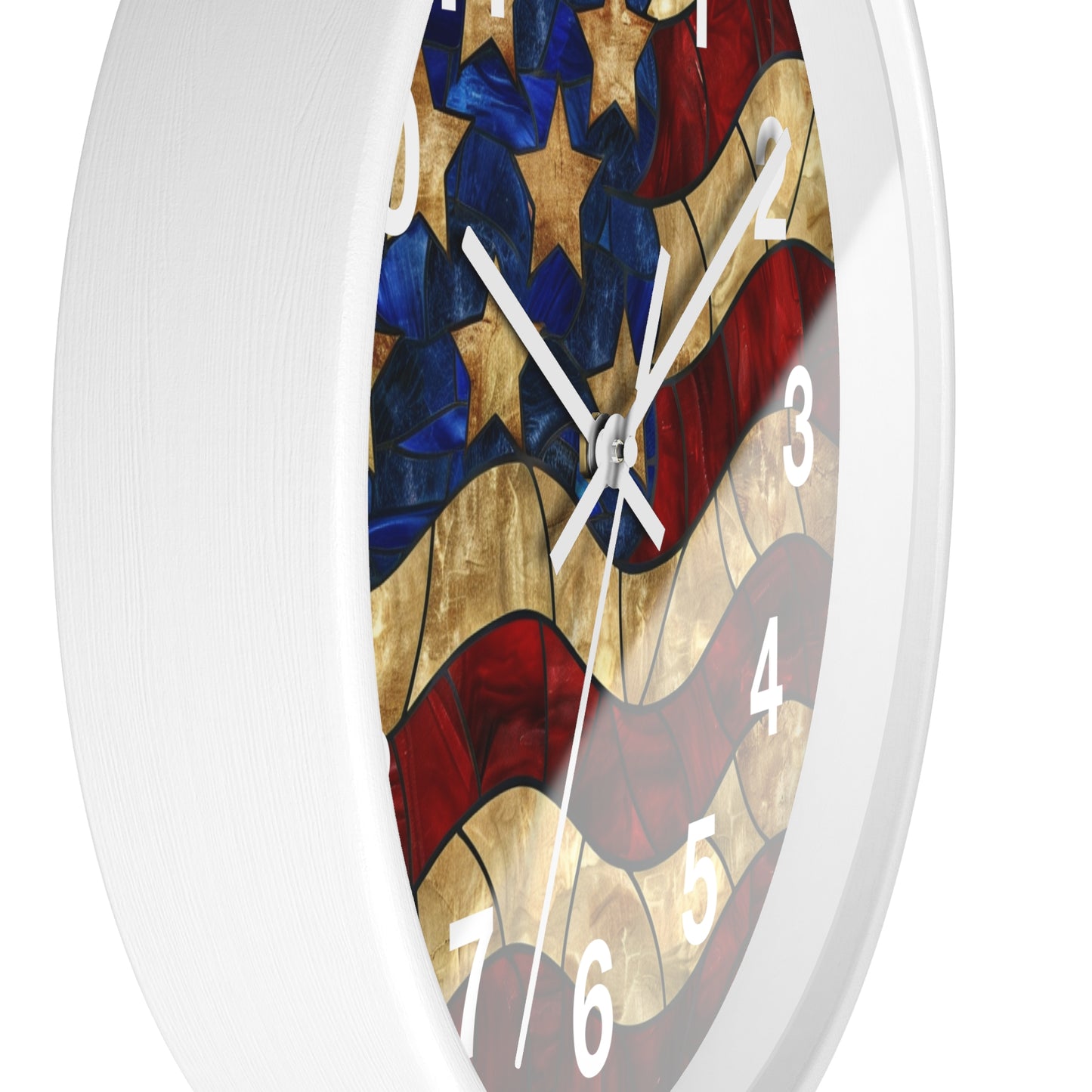 American Flag Stained Glass Wall Clock | Patriotic USA Decor | Battery Operated | Unique Home Accent | Perfect Gift for Proud Patriots