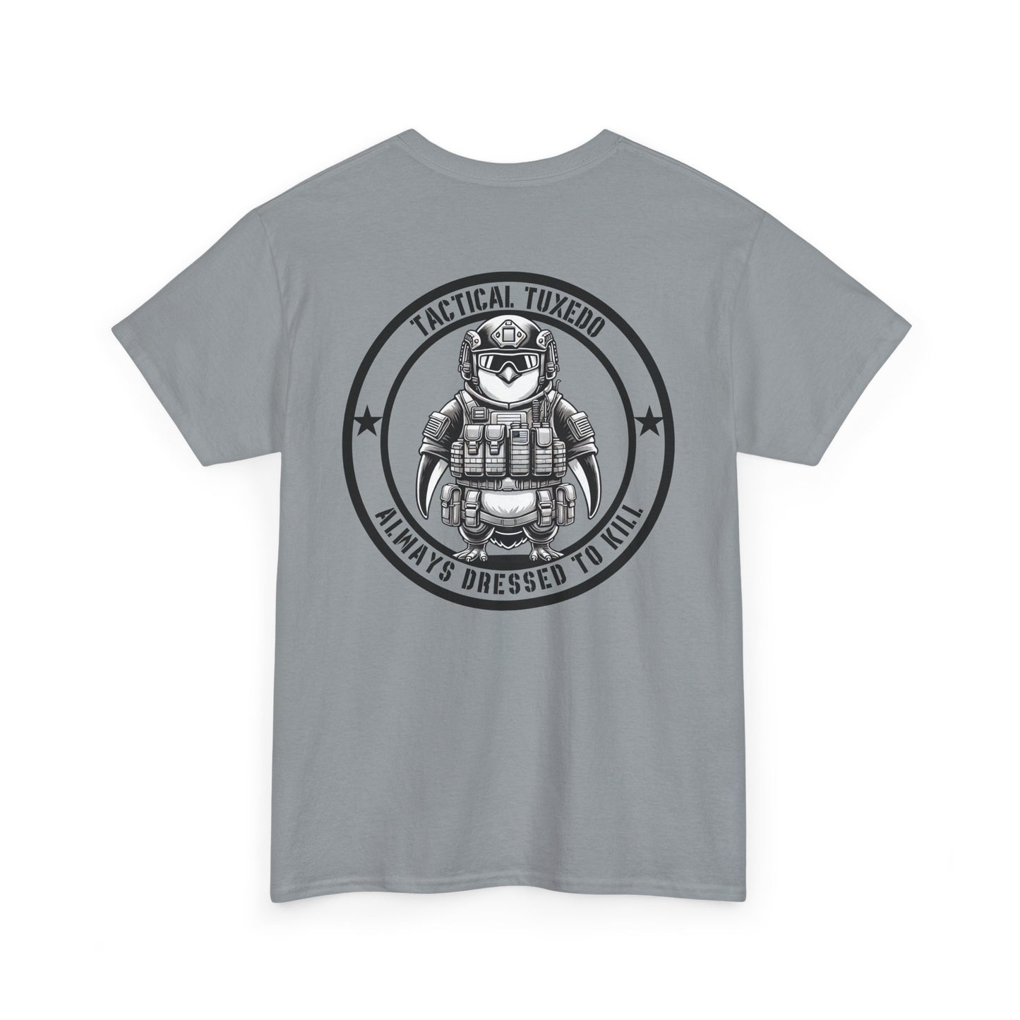 Tactical Penguin Shirt | Funny Tactical Tuxedo Tee | Military-Inspired Patriotic Gift for Penguin Lovers | Black and White Bird Humor Design