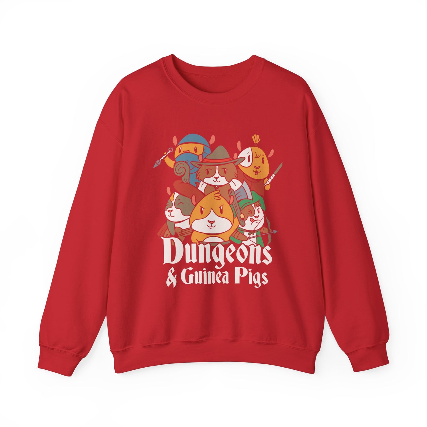 Dungeons and Guinea Pigs Funny D&D Parody Sweatshirt | Nerdy Fantasy Game Sweater Guinea Pig Lovers | Winter Gift Cozy Fun Sweatshirt Gamer