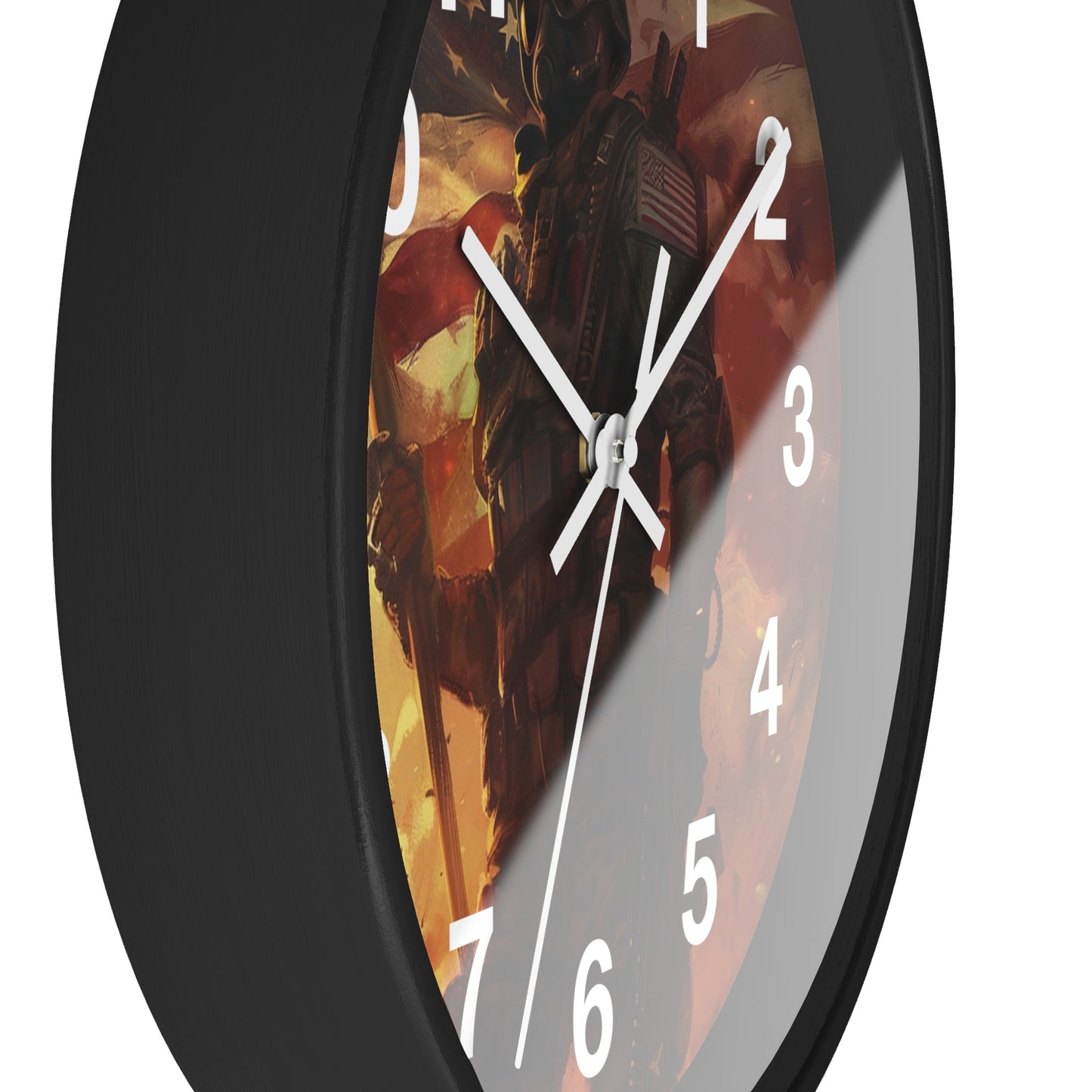 Tactical War Ready Soldier Wall Clock | Grunge Military Art | Battery Operated | Bold USA Decor | Perfect Gift for Armed Forces Supporters