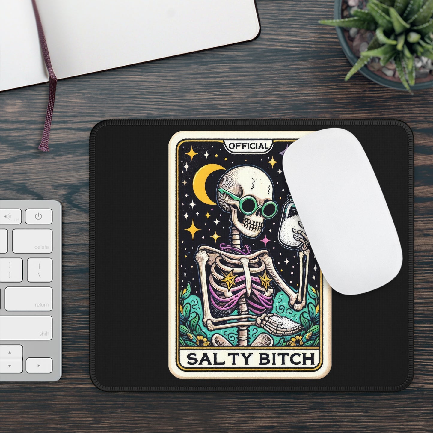 Salty B Tarot Card Non Slip Mouse Pad | Sassy Office Desk Decor Sarcastic Friends Joke | Tarot-Inspired Desk Mat | Humorous Desk Accessory
