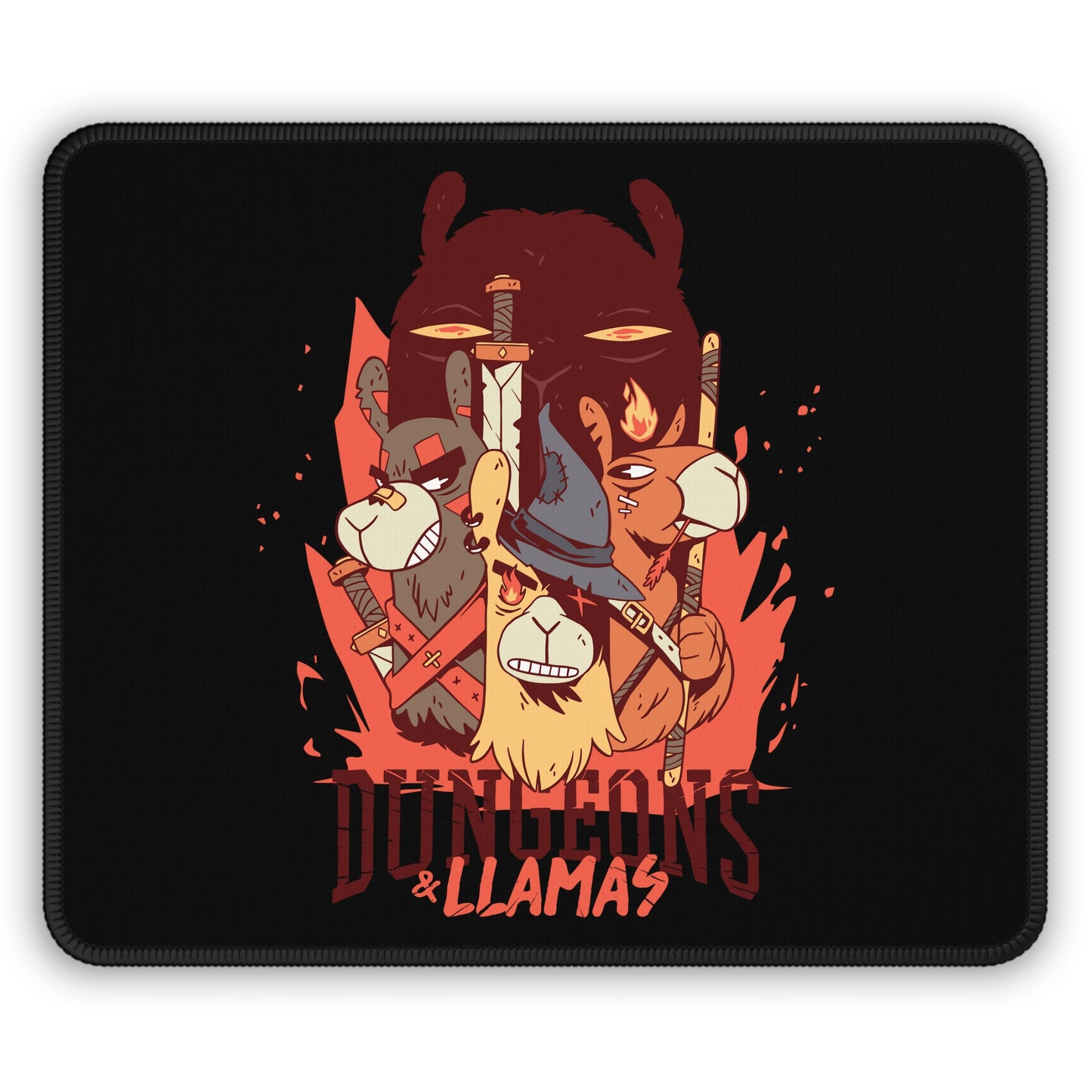 Dungeons and Llamas Non Slip Mouse Pad | Fantasy Game Desk Decor | Unique Gift for Llama Lovers | RPG-Inspired Desk Mat Fun Gaming Accessory