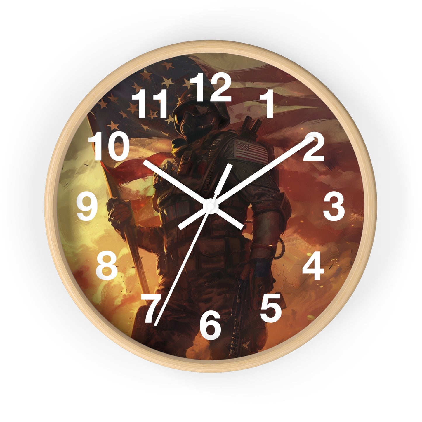 Tactical War Ready Soldier Wall Clock | Grunge Military Art | Battery Operated | Bold USA Decor | Perfect Gift for Armed Forces Supporters