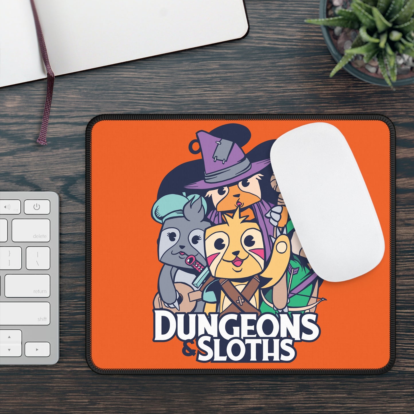 Dungeons and Sloths Non Slip Mouse Pad | Fantasy Game Desk Decor | Unique Gift for Sloth Lovers | RPG-Inspired Desk Mat Fun Gaming Accessory