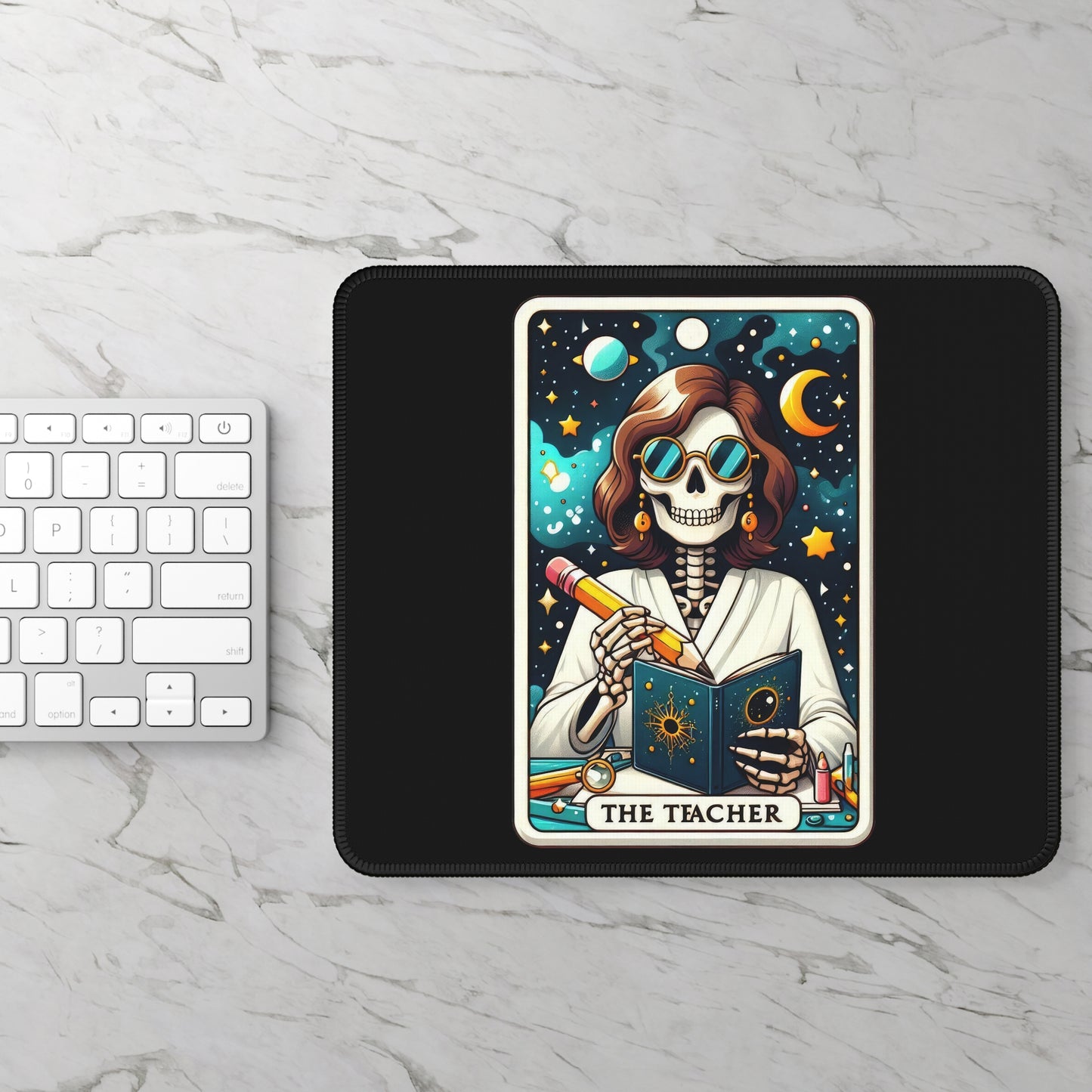 Teacher Tarot Card Non Slip Mouse Pad Educational Office Desk Teacher Appreciation Gift Classroom Desk Mat Tarot-Inspired Teaching Accessory
